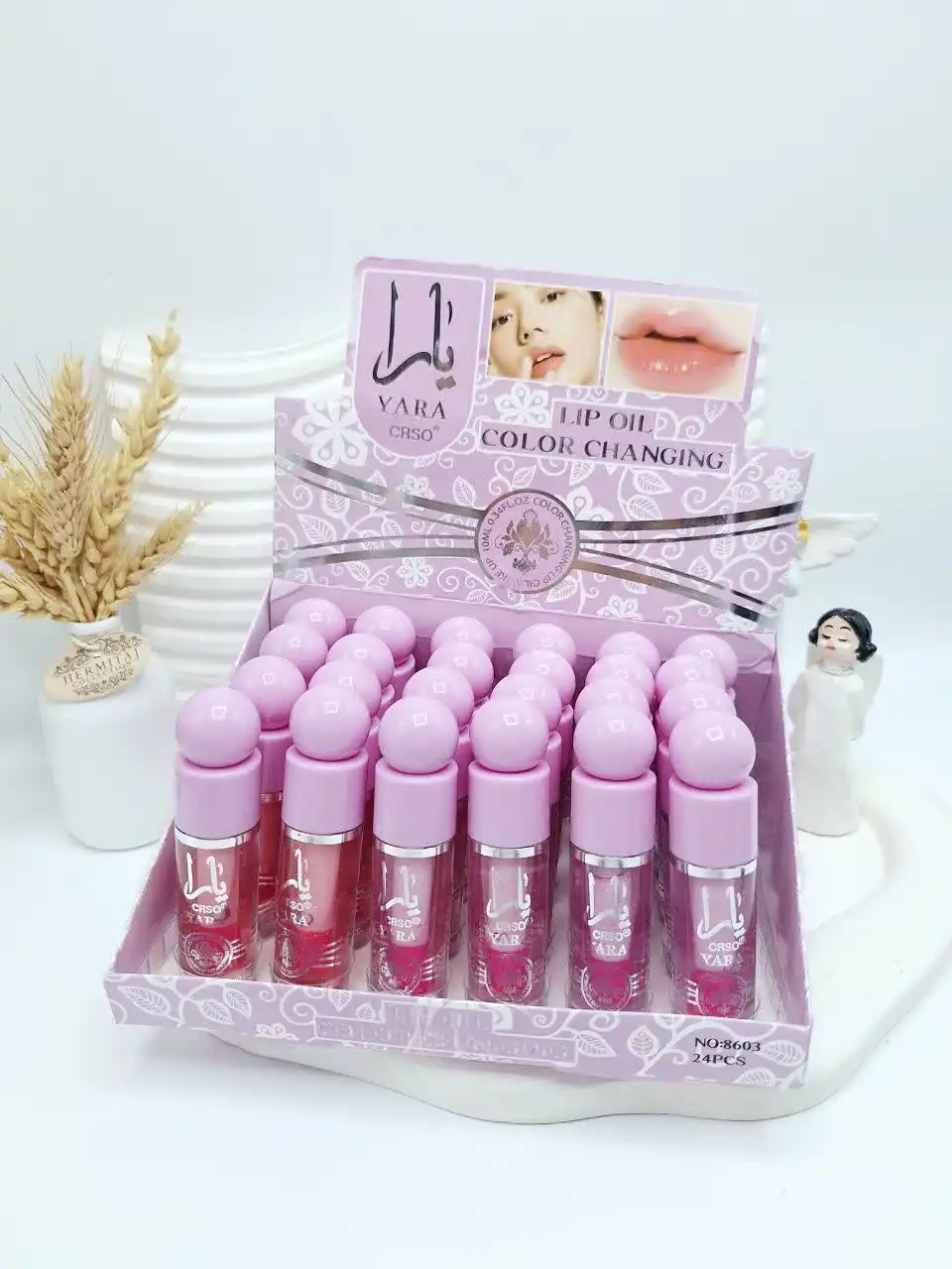 لیپ گلاس حرارتی شاین دار یارا سر بنفش کد 8603