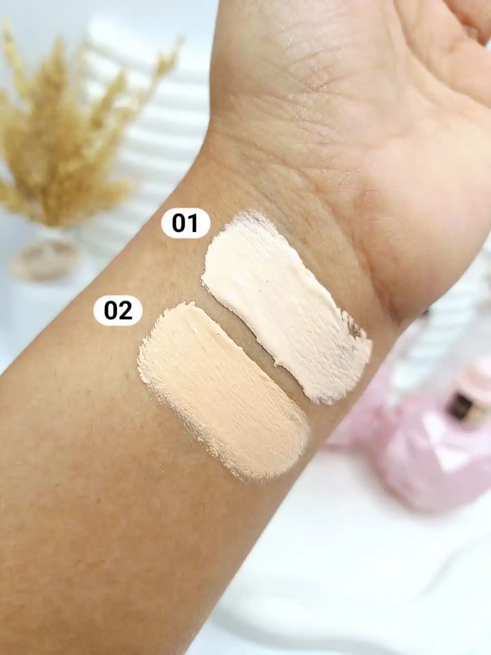 بی بی کرم پودر الماسی یارا  صورتی با پوشش بالا کد 0751