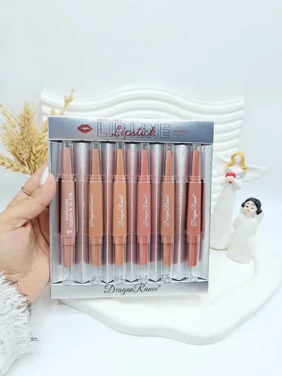 پک 6 تایی پرطرفدار لیپ پلامپر و خط لب دو طرفه کیفیت عالی برند دراگون رانی کد 7930