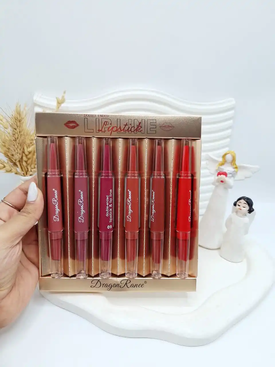 پک 6 تایی پرطرفدار لیپ پلامپر و خط لب دو طرفه کیفیت عالی برند دراگون رانی کد 7930