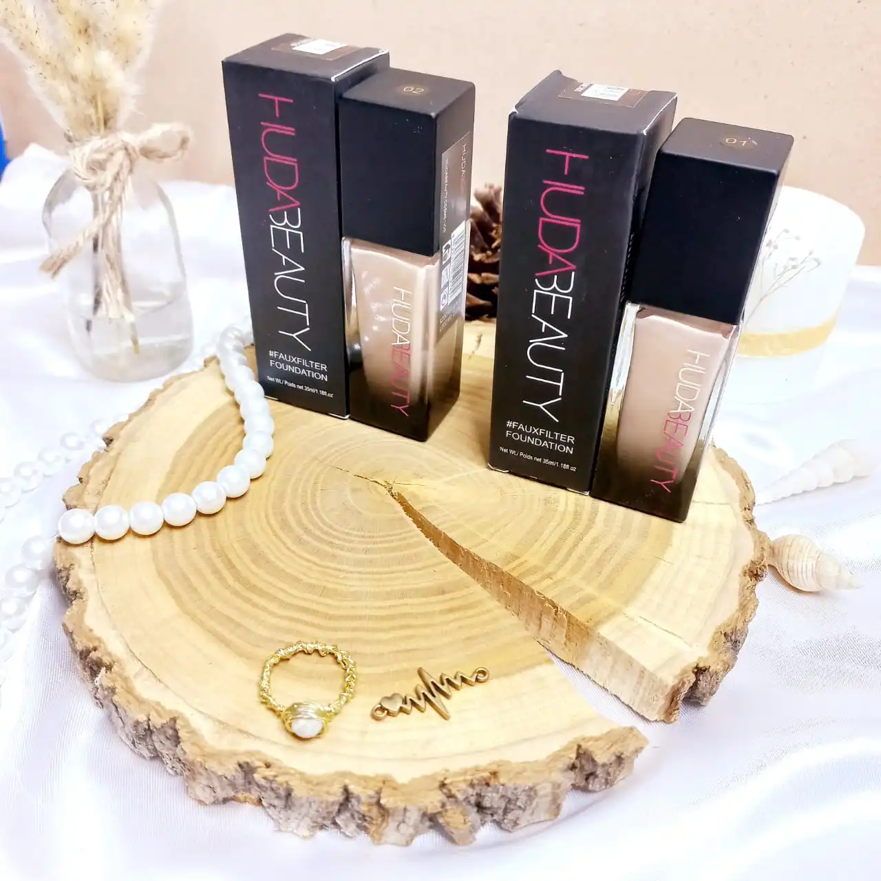 کرم پودر حاوی آرگان هدی بیوتی HUDA BEAUTY