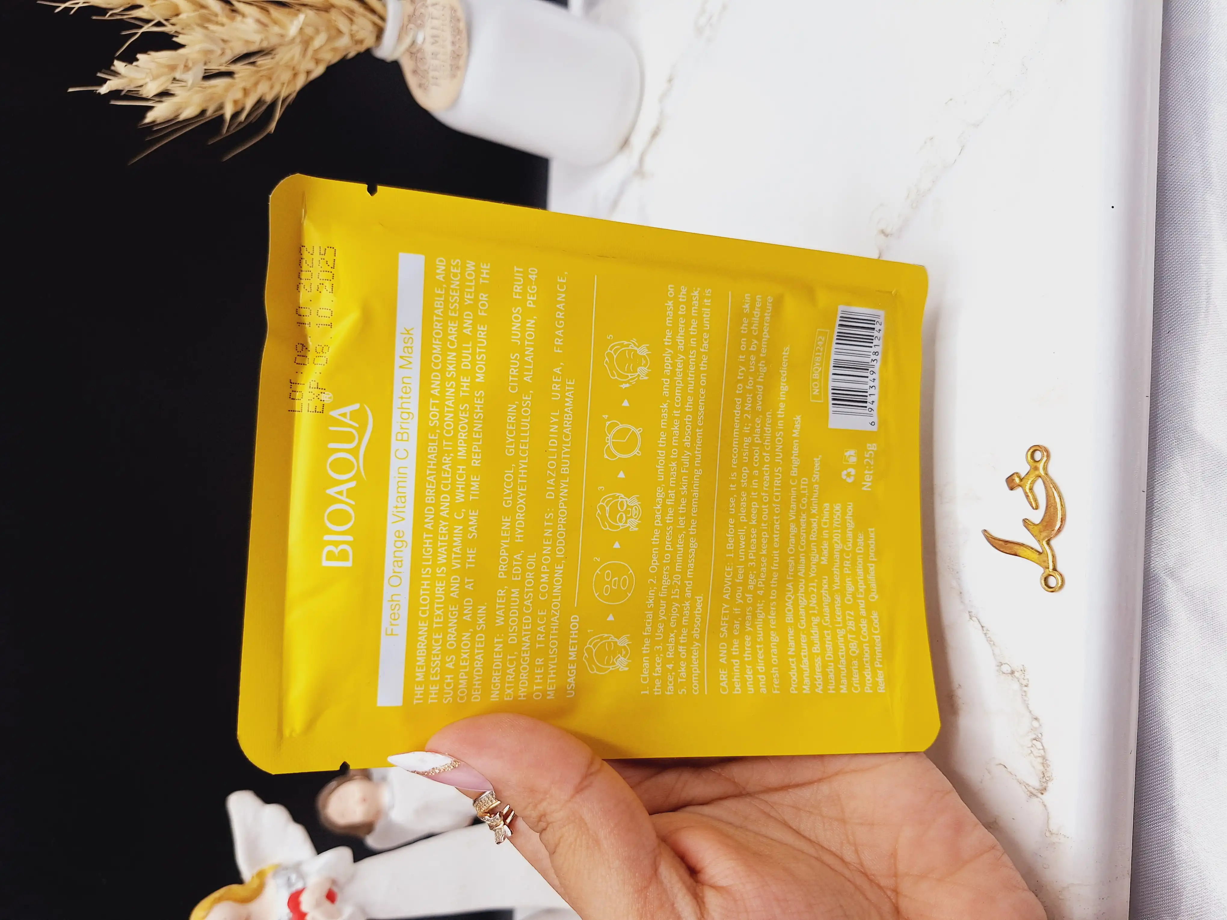 ماسک نقابی صورت آبرسان پرتقال BIOAQUA کد 81242