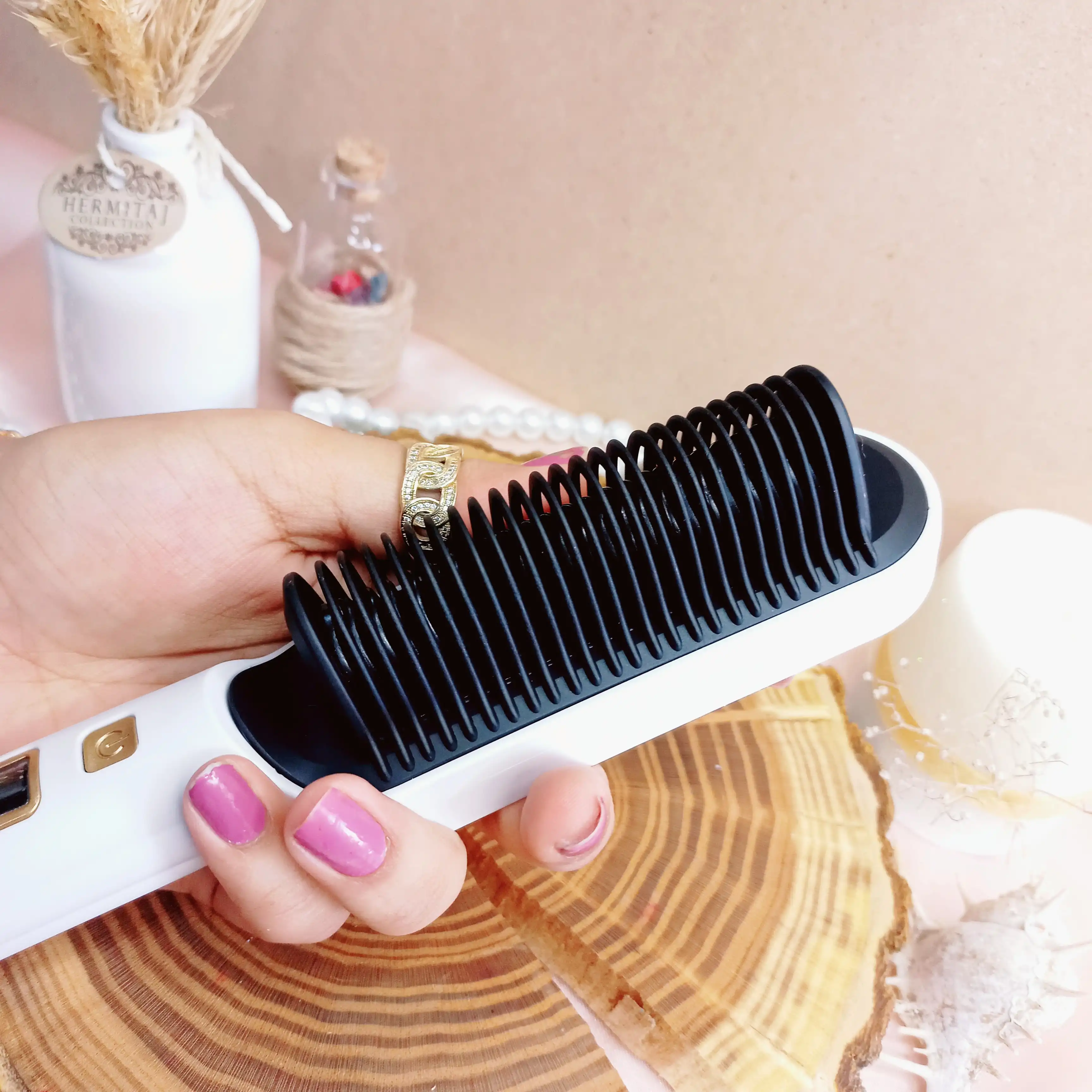 اتومو شانه ای صاف کننده قوی مو کد SYC 580