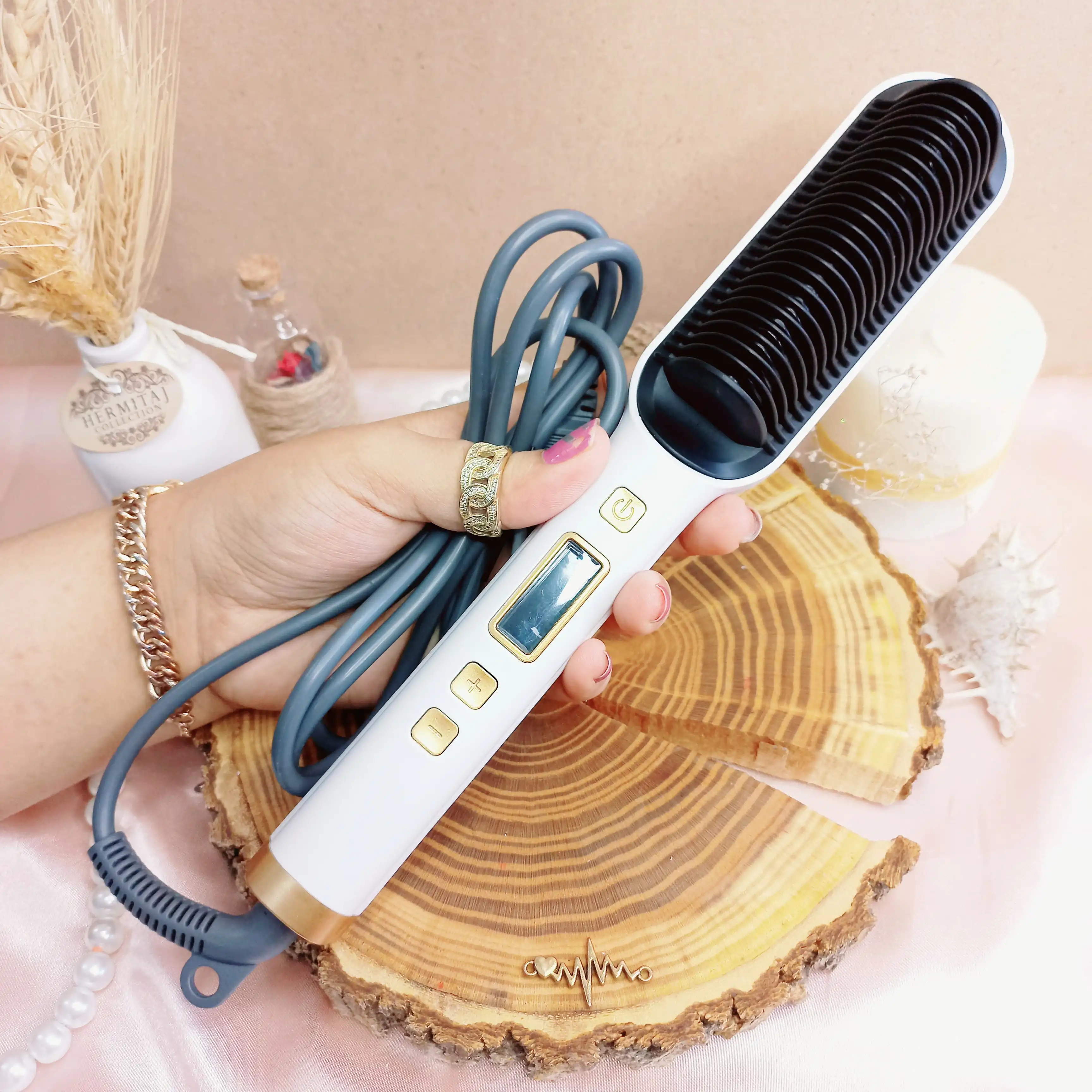 اتومو شانه ای صاف کننده قوی مو کد SYC 580