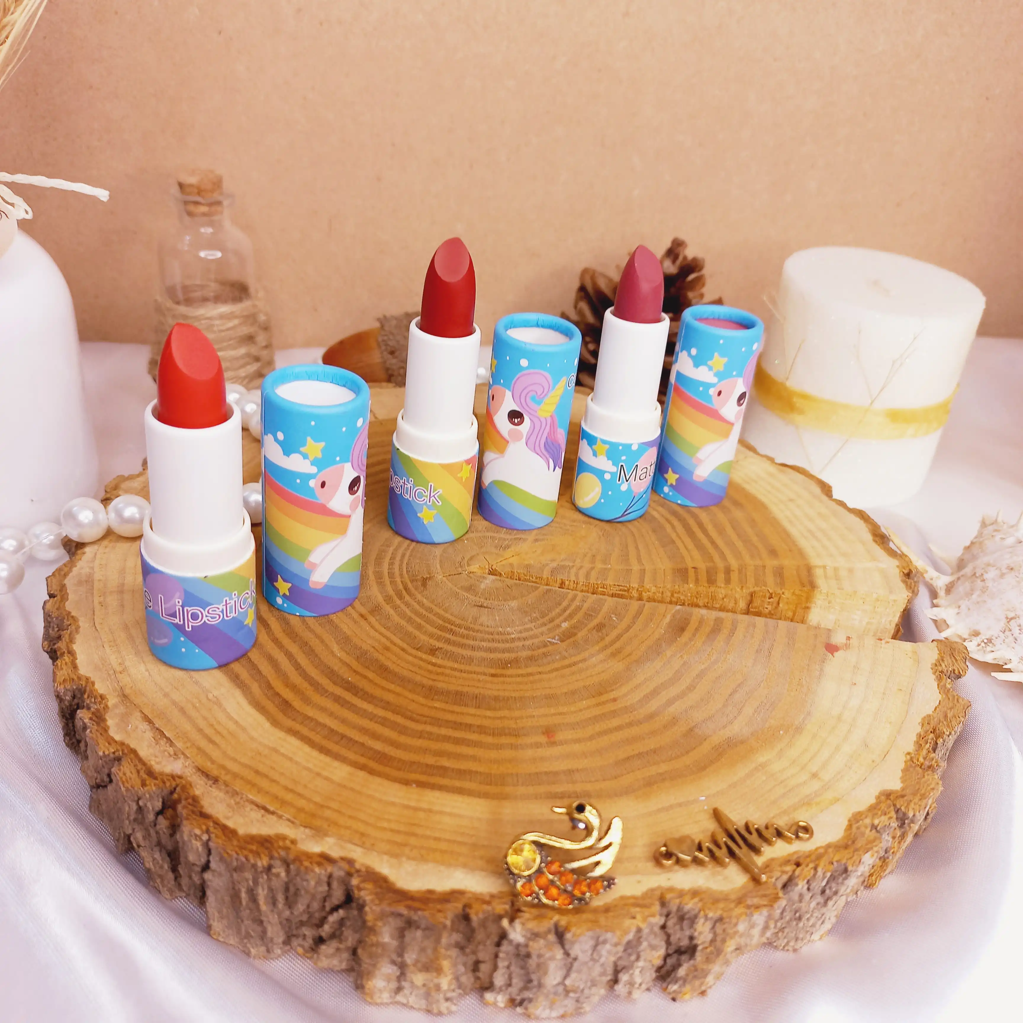 رژ لب جامد طرح یونیکورن COMFOR BEAUTY