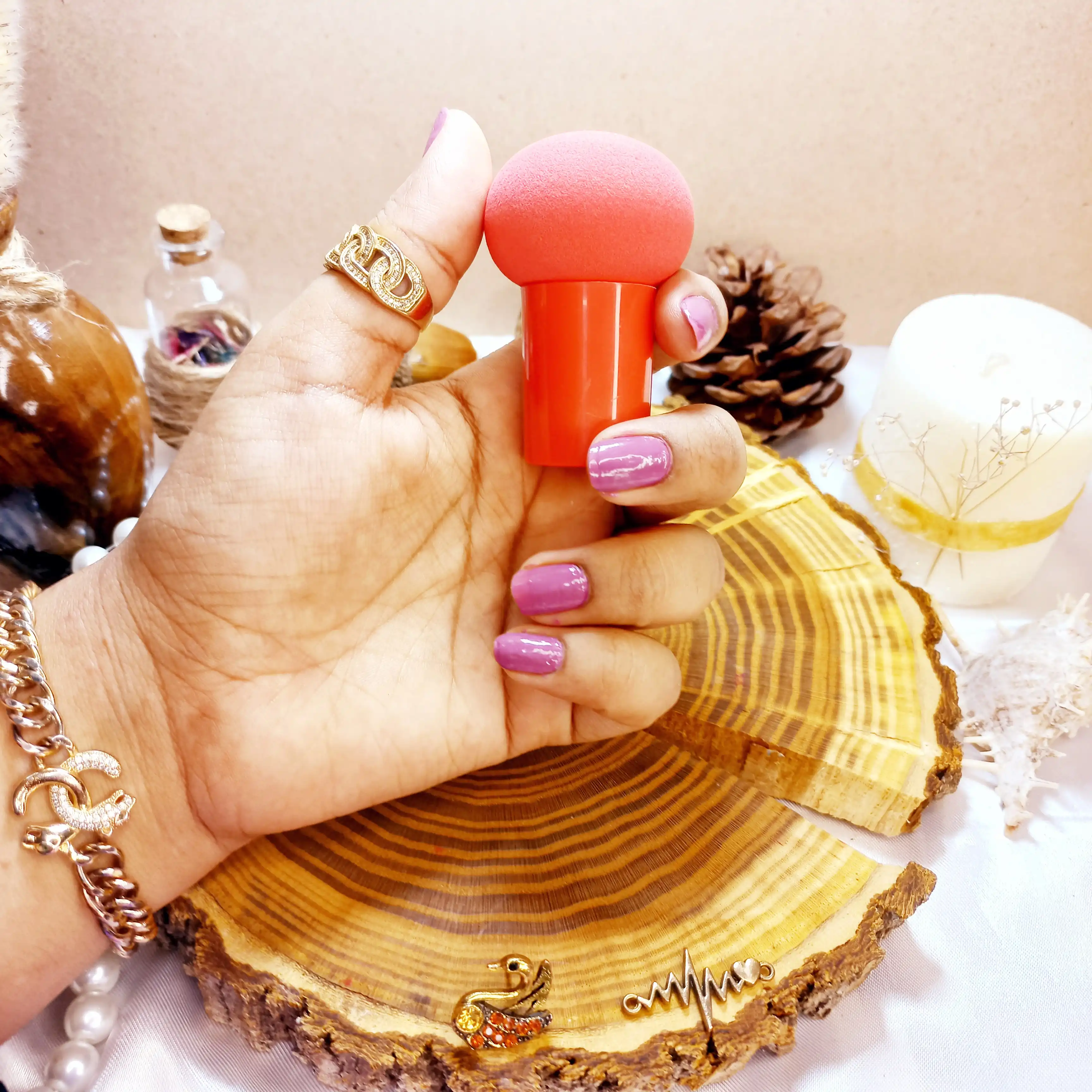 پد آرایشی قارچی دسته دار مدل بیوتی Beauty