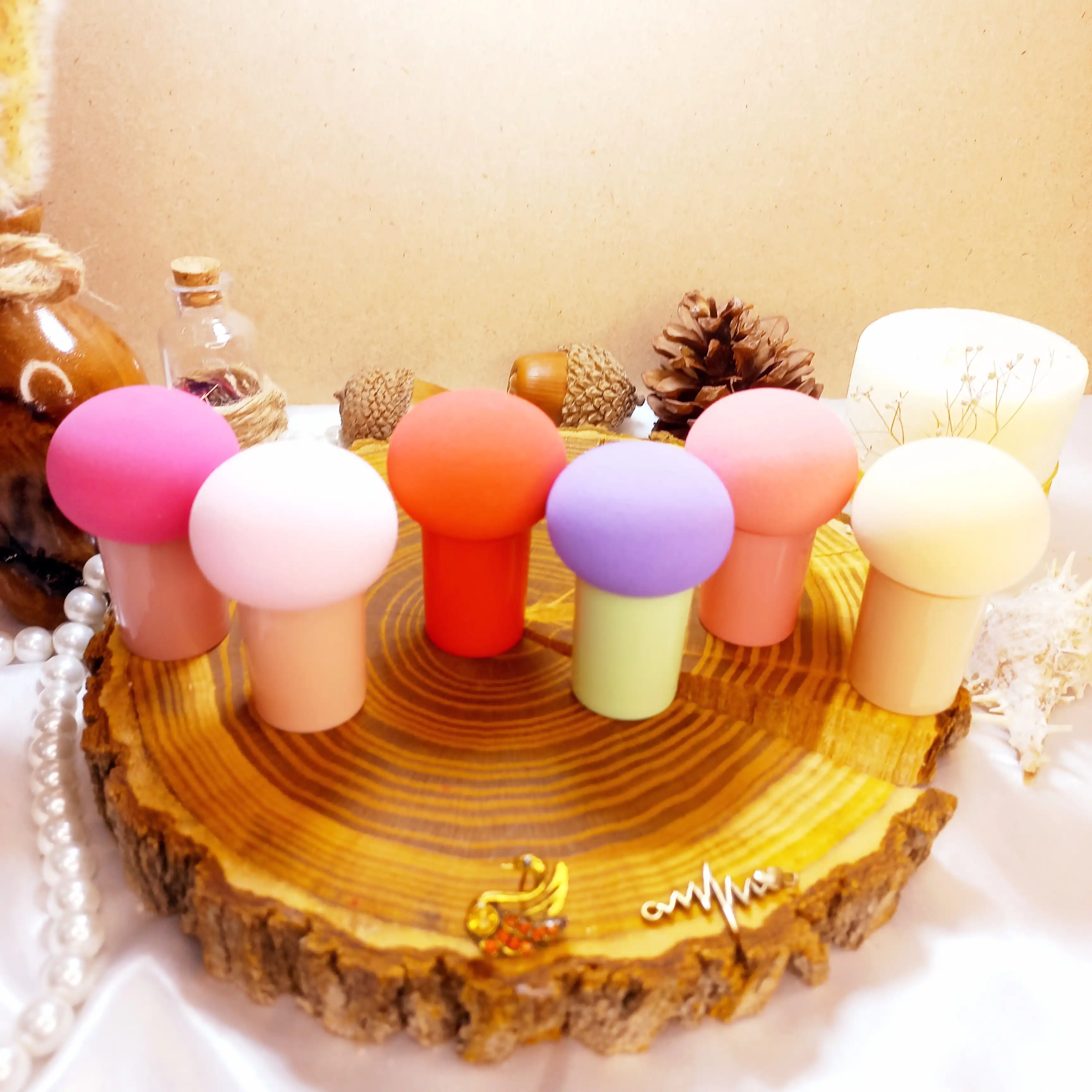 پد آرایشی قارچی دسته دار مدل بیوتی Beauty