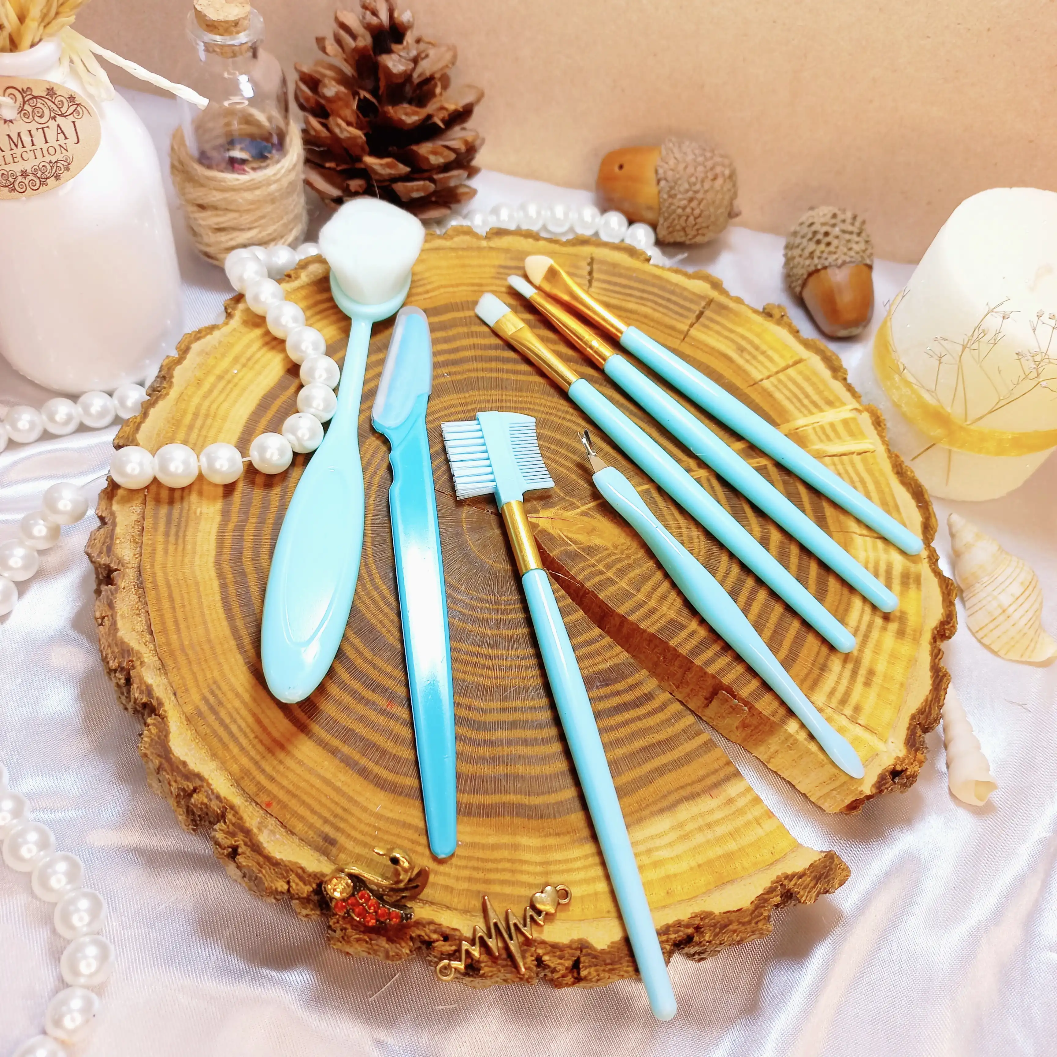 ست براش آرایشی هنگرن مدل HG11 مجموعه 7 عددی به همراه سوهان ناخن