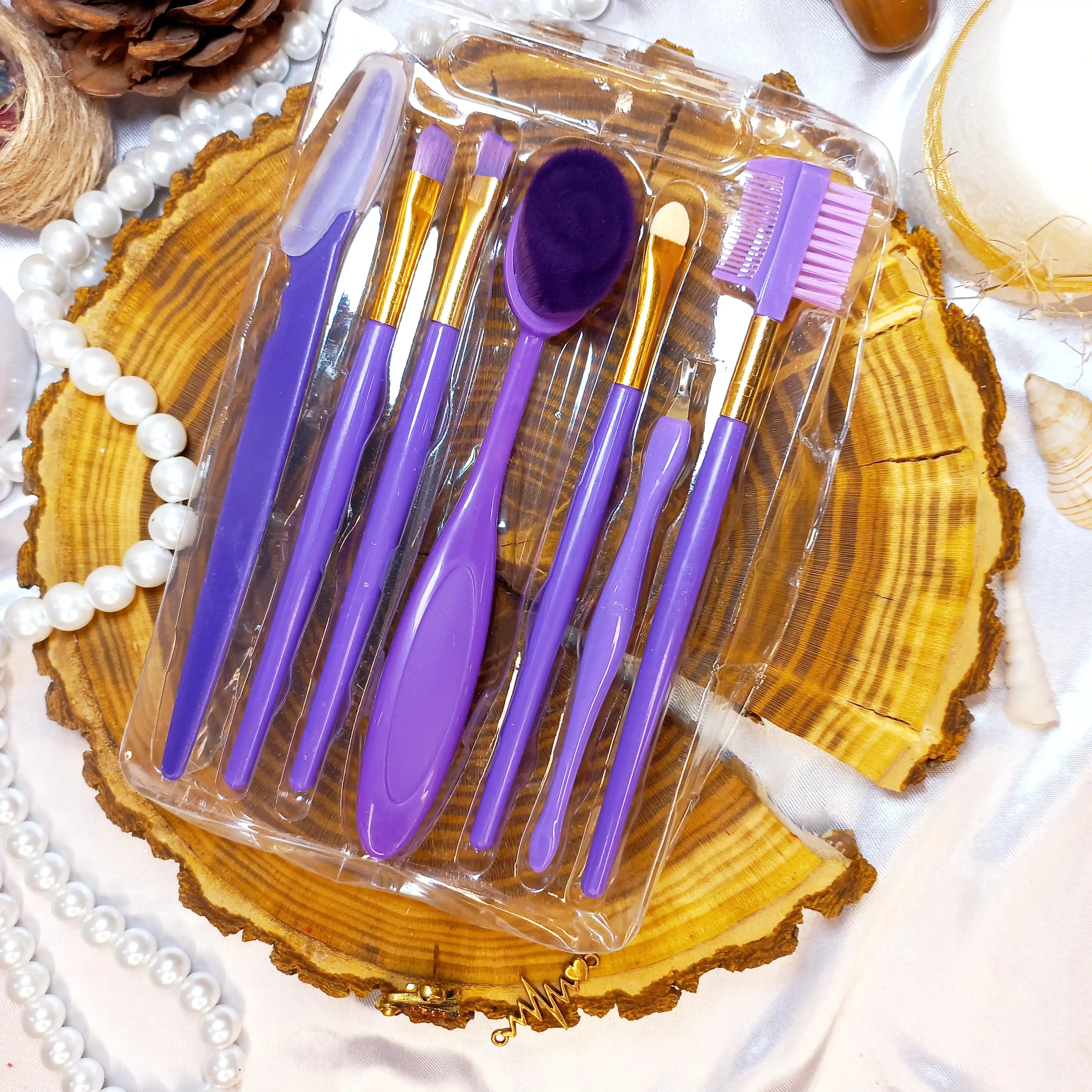 ست براش آرایشی هنگرن مدل HG11 مجموعه 7 عددی به همراه سوهان ناخن