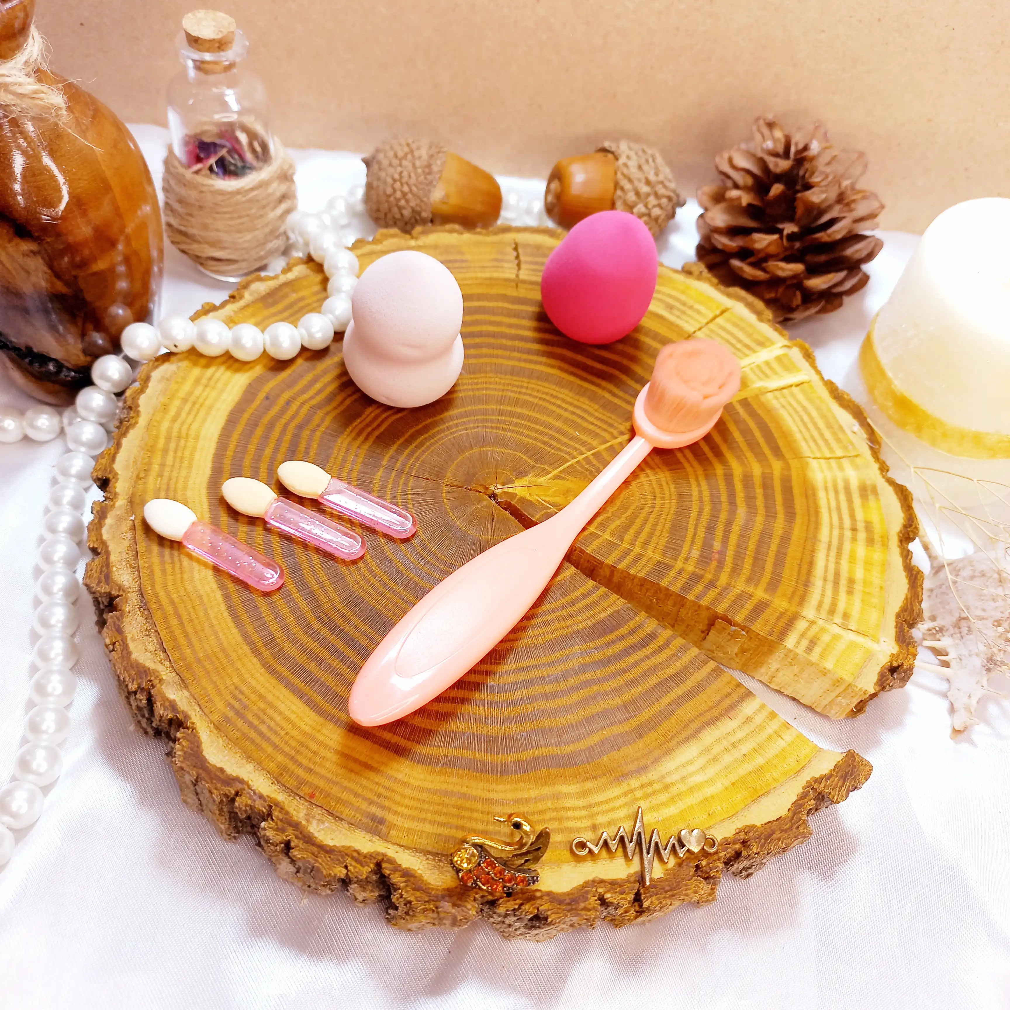 ست 6 تیکه براش قاشقی همراه پد اشکی و براش سایه 3D