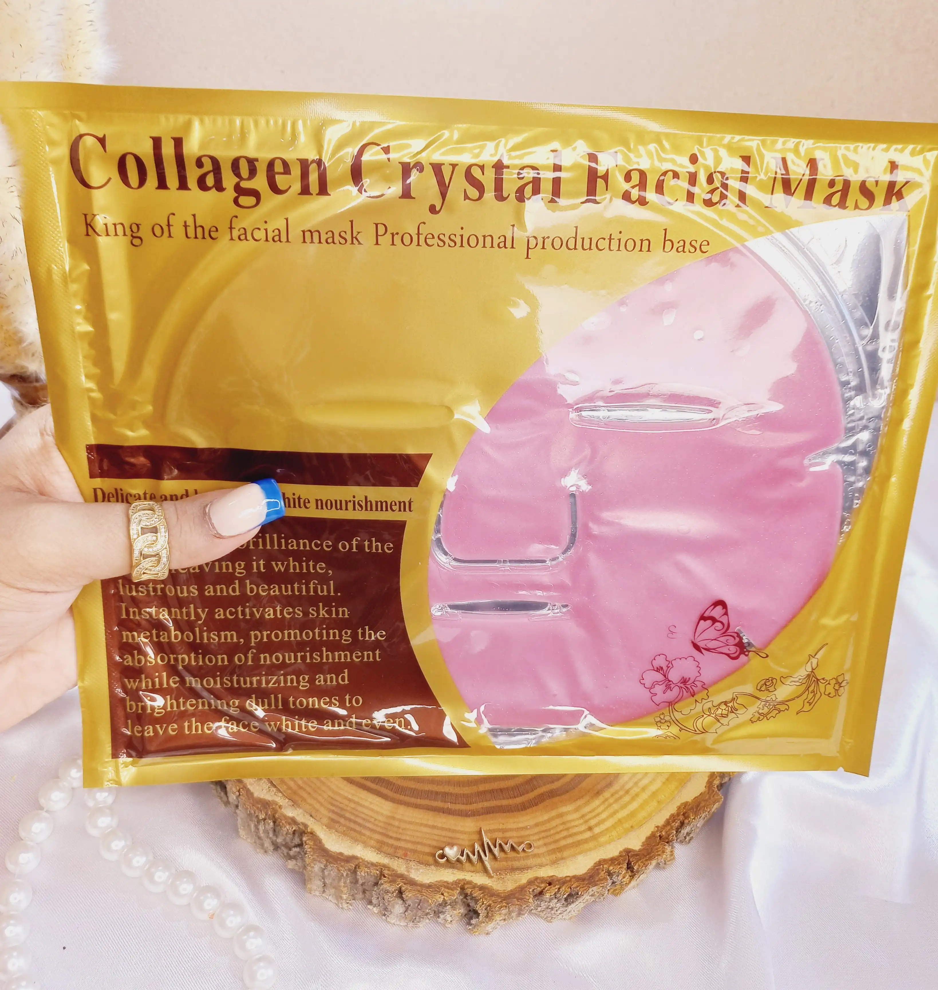 ماسک ورقه ای صورتی کلاژن بزرگ کریستال  crystal collagen | پخش عمده