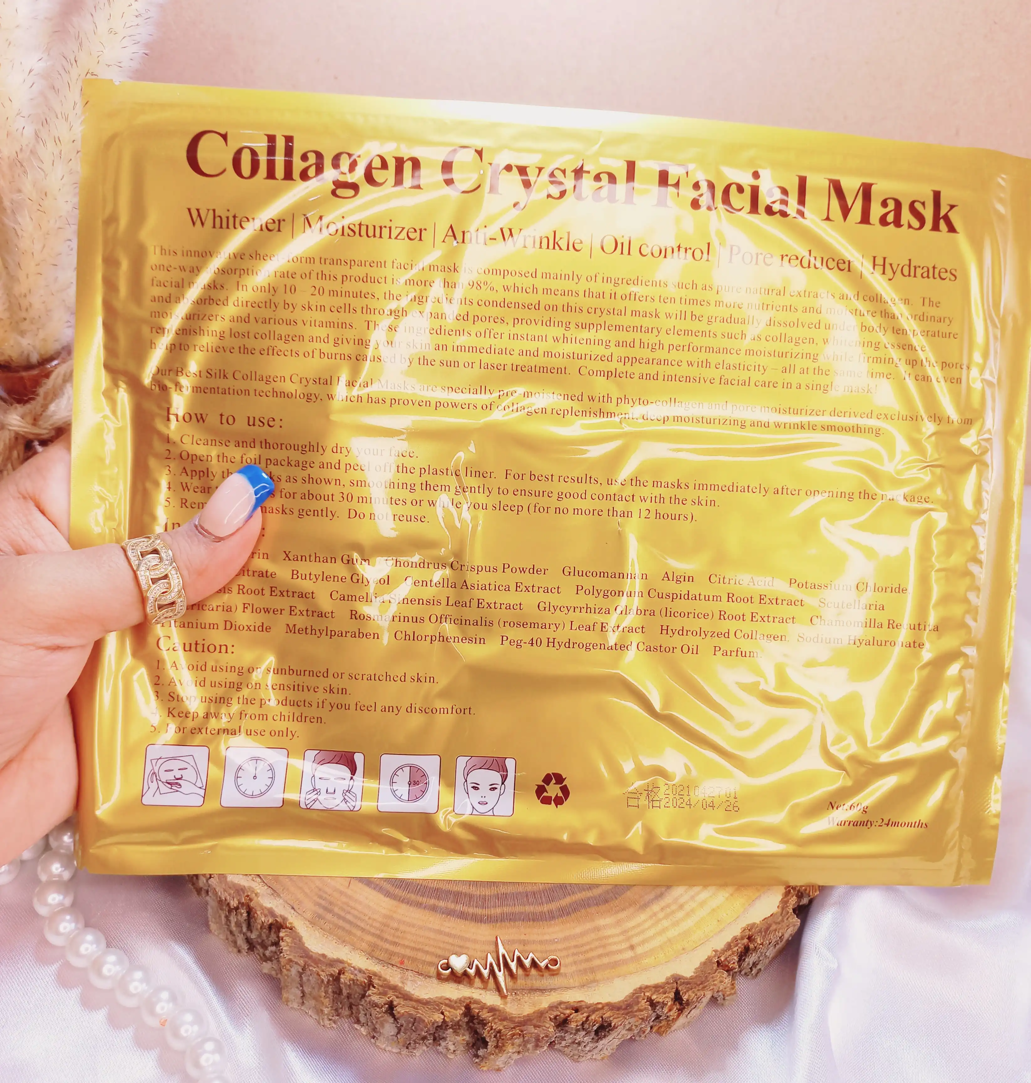 ماسک ورقه ای صورتی کلاژن بزرگ کریستال  crystal collagen | پخش عمده