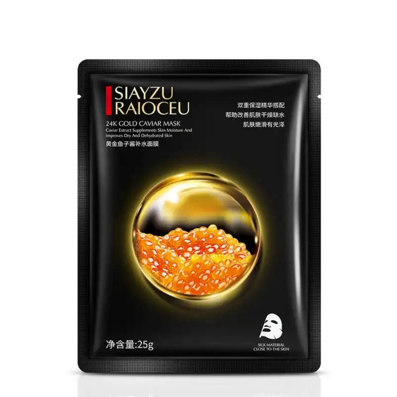 ماسک ورقه ای ضدپیری صورت گلدخاویار سیازو (24k gold caviar mask)