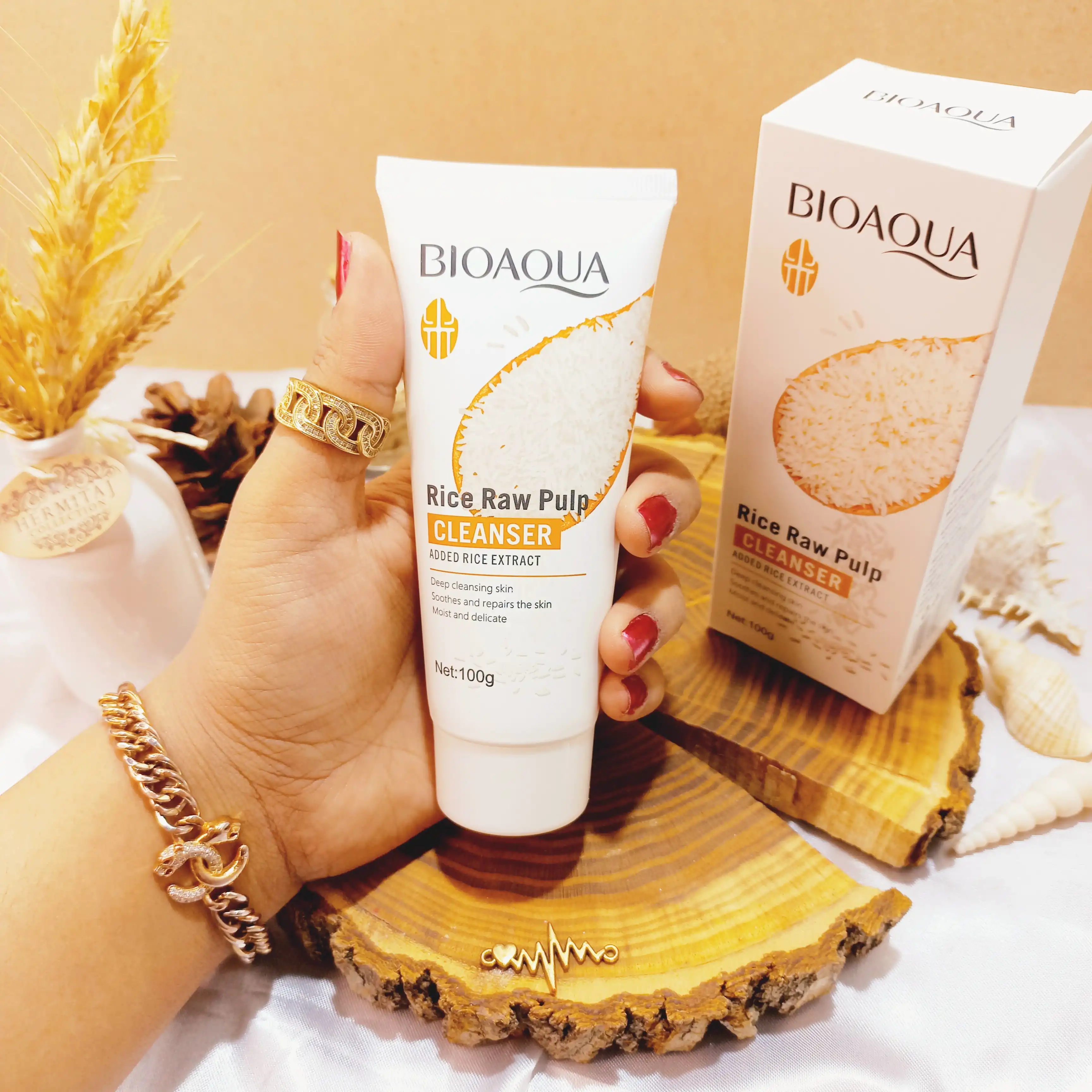 فوم شستشوی صورت مرطوب کننده عمیق خمیر برنج خام بیوآکوا BIOAQUA | پخش عمده