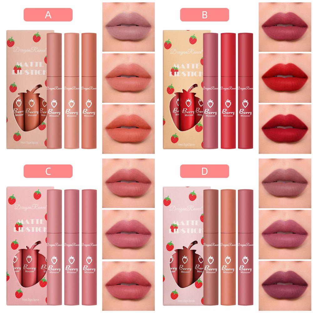 پک 3 عددی رژ لب مایع میوه ایی اورجینال دراگون Dragon Ranee
