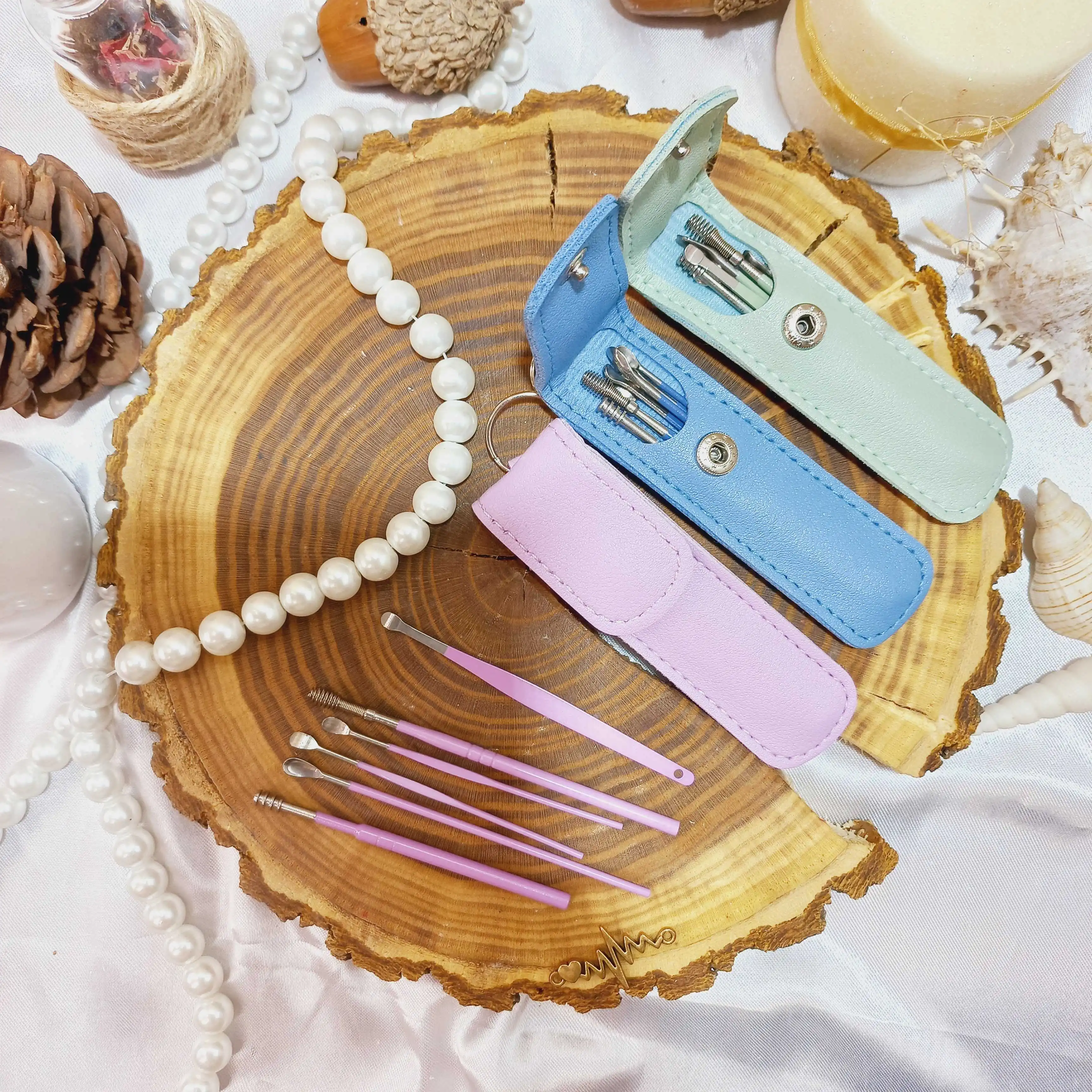 ست گوش پاککن کیف چرمی