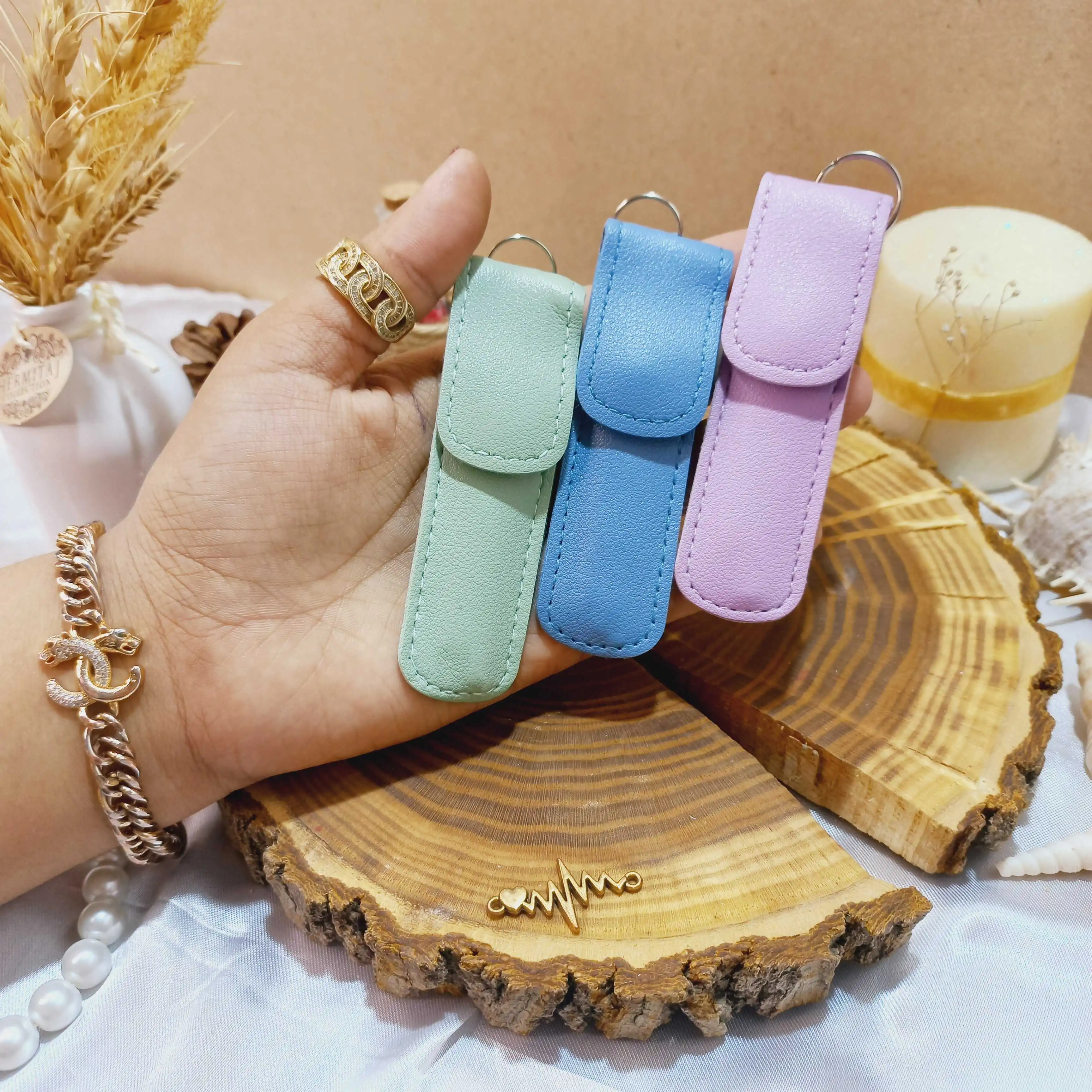 ست گوش پاککن کیف چرمی