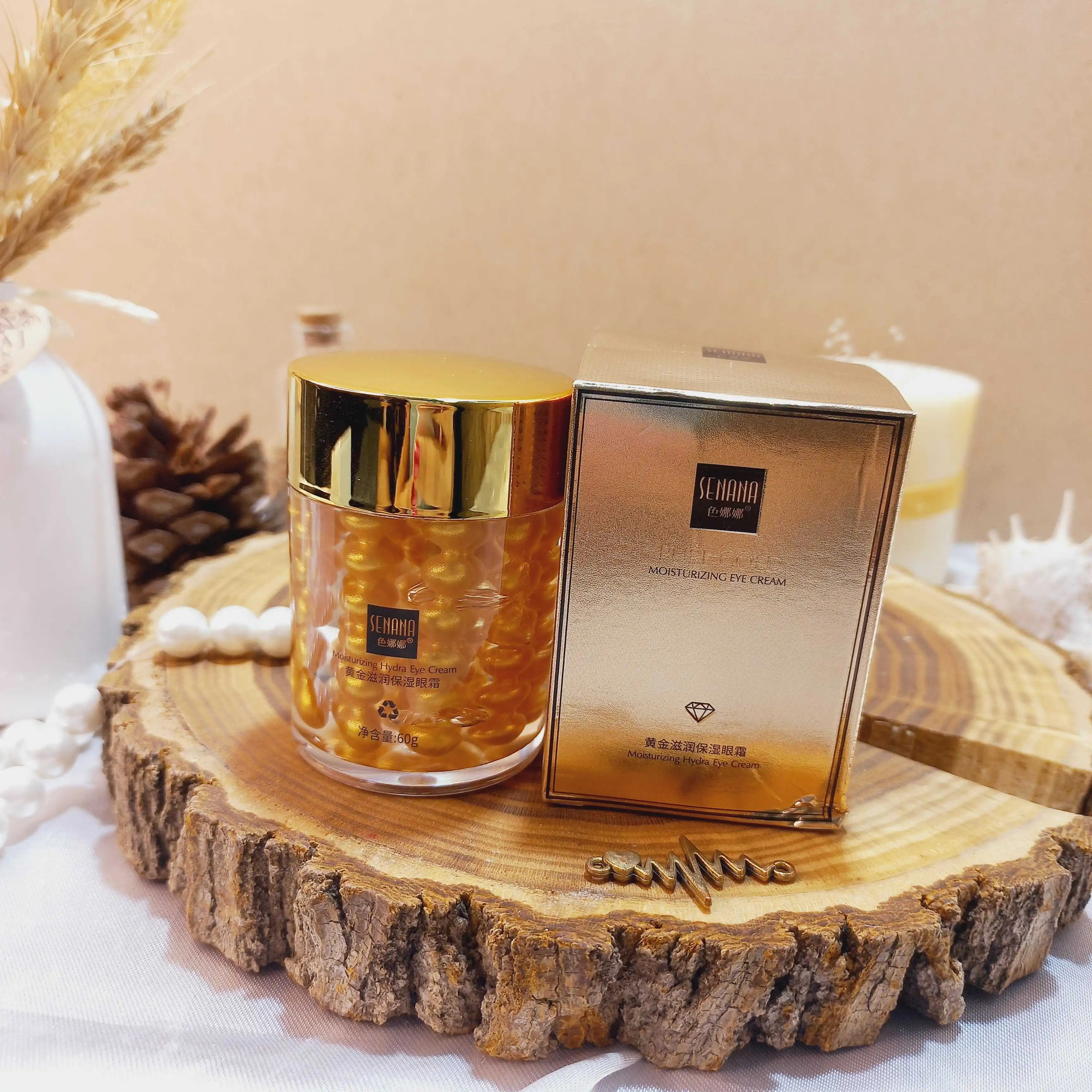 کرم دور چشم کلاژن ساز طلا 24 عیار سنانا SENANA 24K Eye Cream
