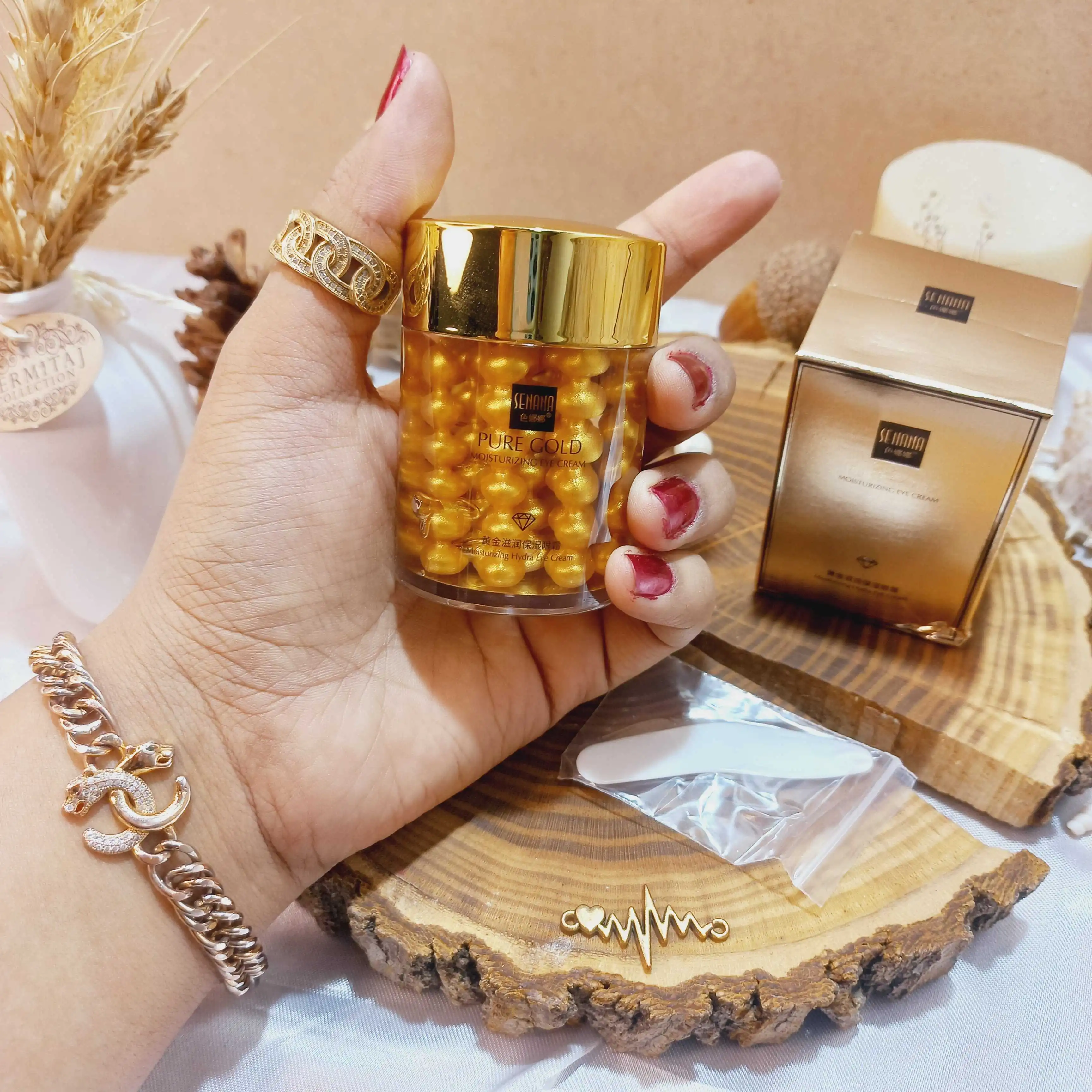 کرم دور چشم کلاژن ساز طلا 24 عیار سنانا SENANA 24K Eye Cream