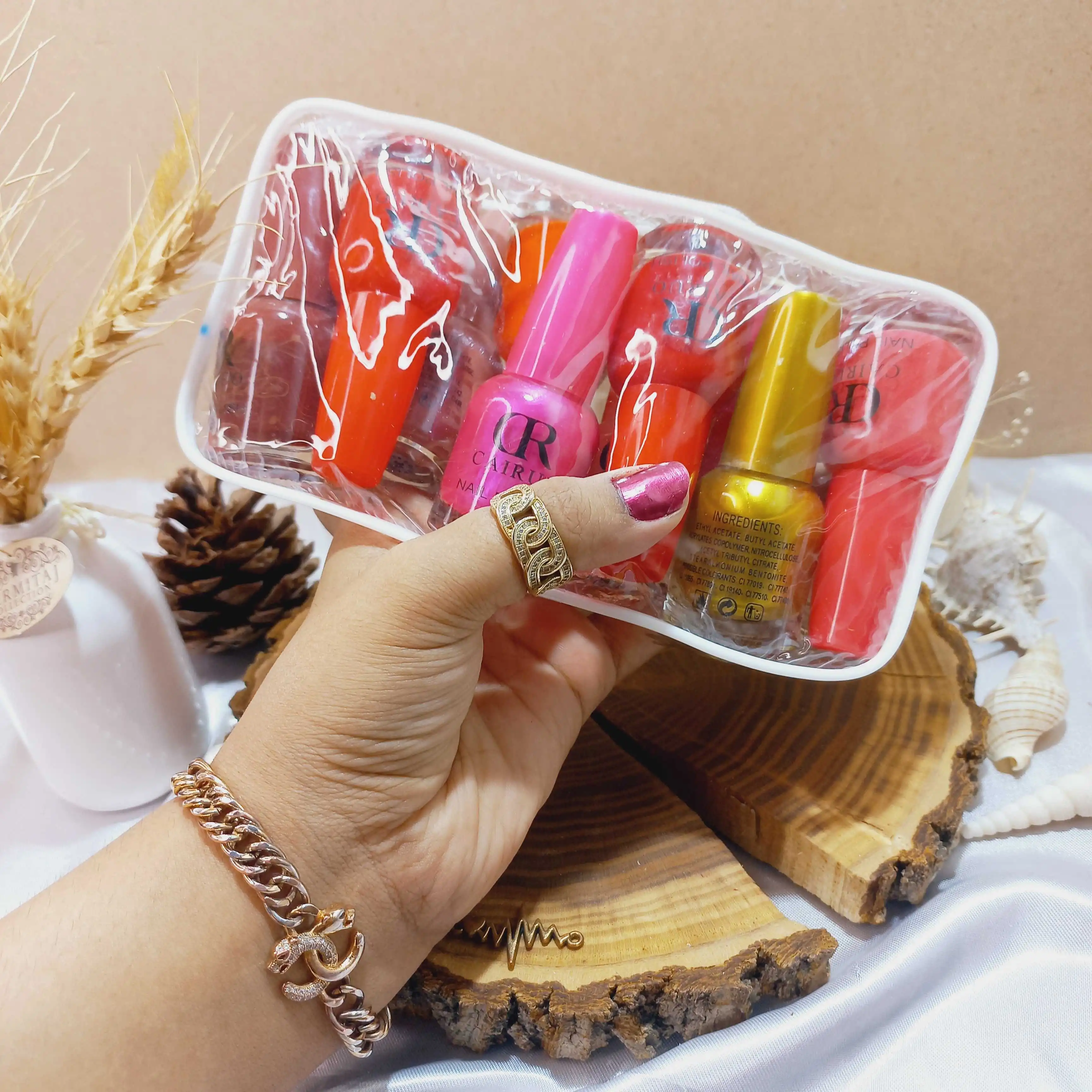 لاک کیفی بسته 12 عددی نایلی پولیش