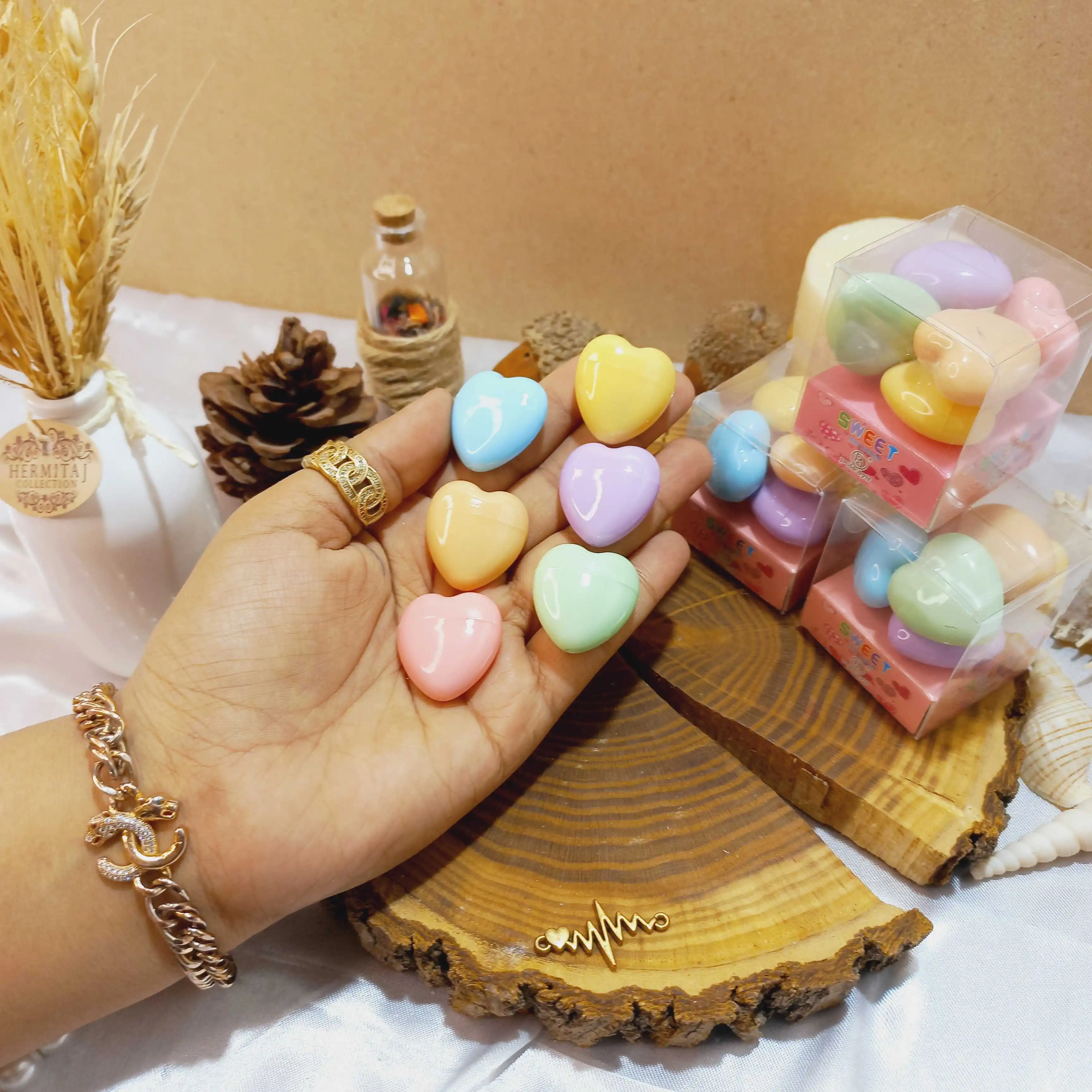 رژ لب فانتزی 6 تایی قلب شکل پولا آیلار POLA AYLAR کد LS-801