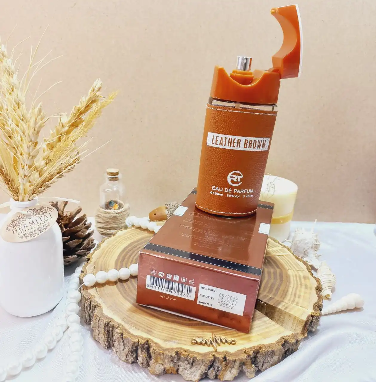 ادکلن مردانه آر تی مدل leather brown حجم 100 میلی لیتر اورجینال اماراتی
