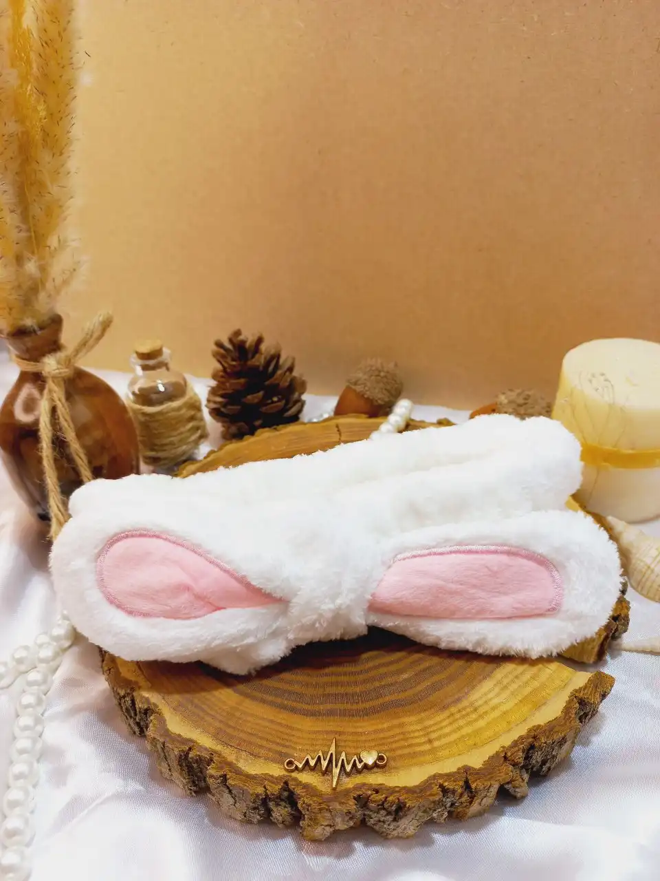 هدبند حوله ای دخترانه مدل خرگوش حلقه ای