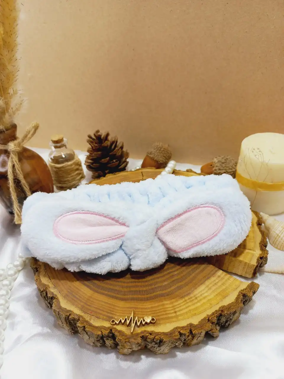 هدبند حوله ای دخترانه مدل خرگوش حلقه ای