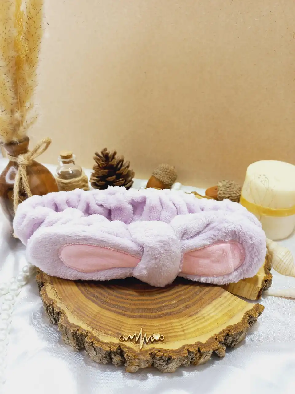 هدبند حوله ای دخترانه مدل خرگوش حلقه ای