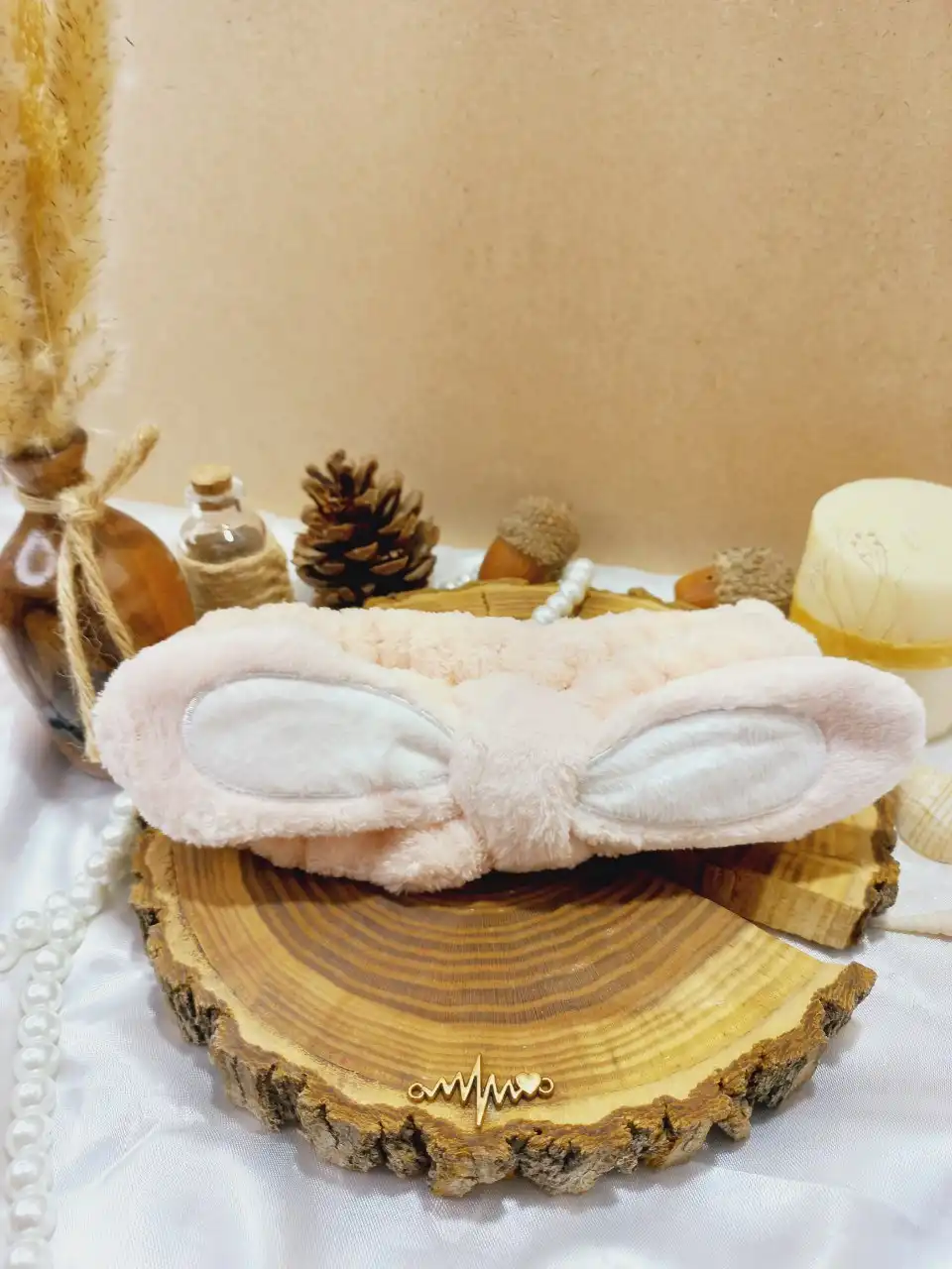 هدبند حوله ای دخترانه مدل خرگوش حلقه ای