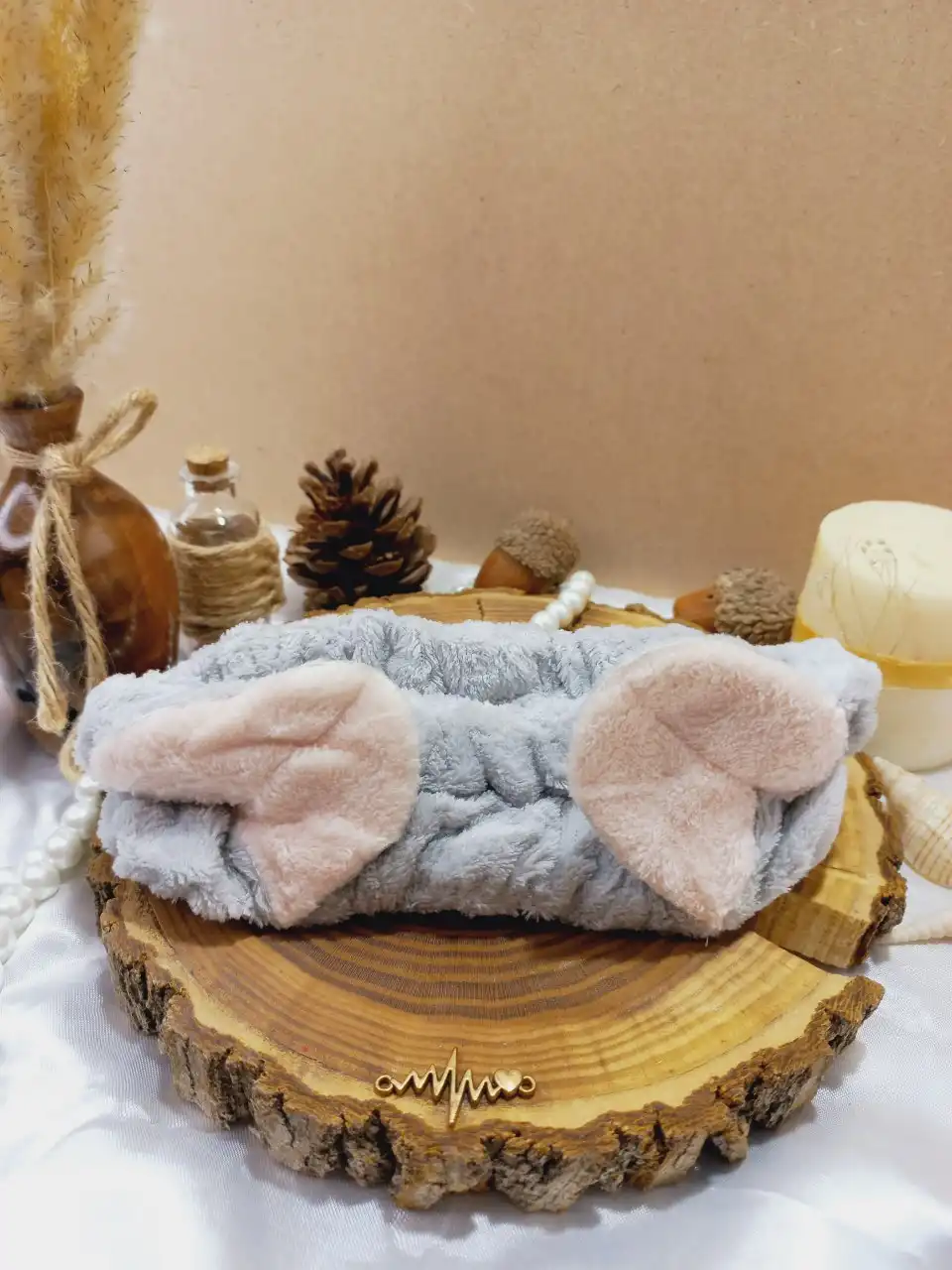 هدبند حوله ای طرح گربه