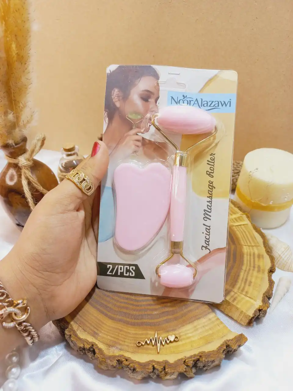 جیدرولر و ماساژور صورت با سنگ گواشا