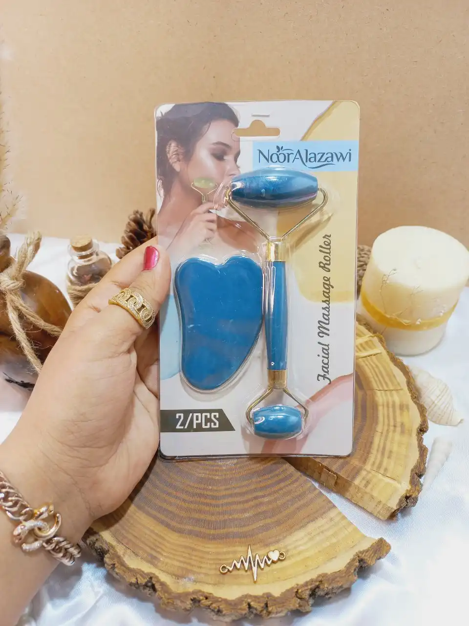 جیدرولر و ماساژور صورت با سنگ گواشا