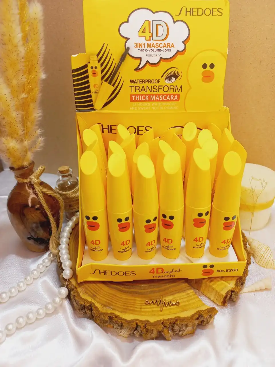 ریمل 4 بعدی مشکی ضد آب SHEDOES حجم 8 گرم مدل جوجه