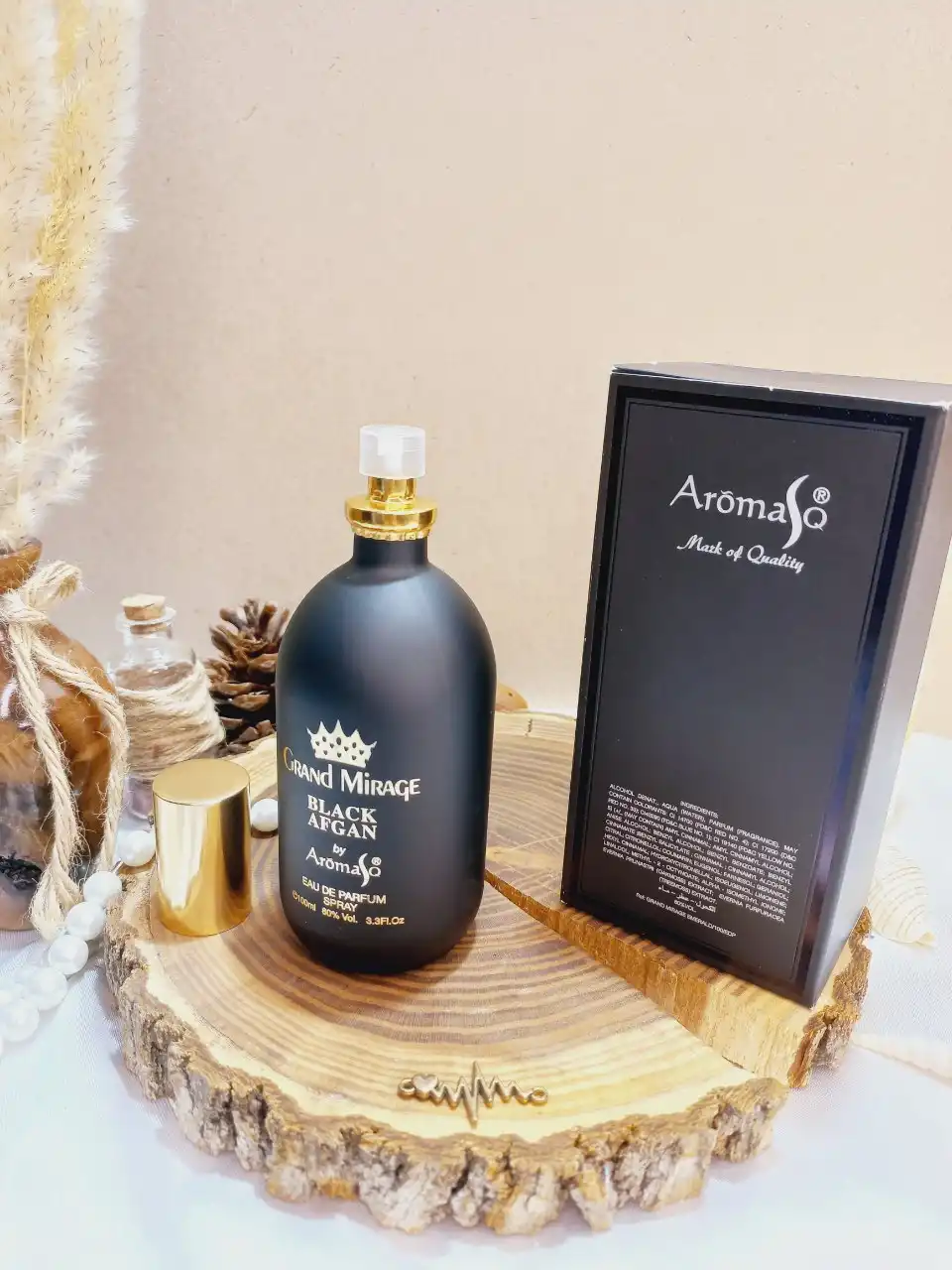 ادکلن بلک افغان آروماسک GRAND MIRAGE BLACK AFGAN AROMASQ حجم 100 میلی لیتر اورجینال اماراتی