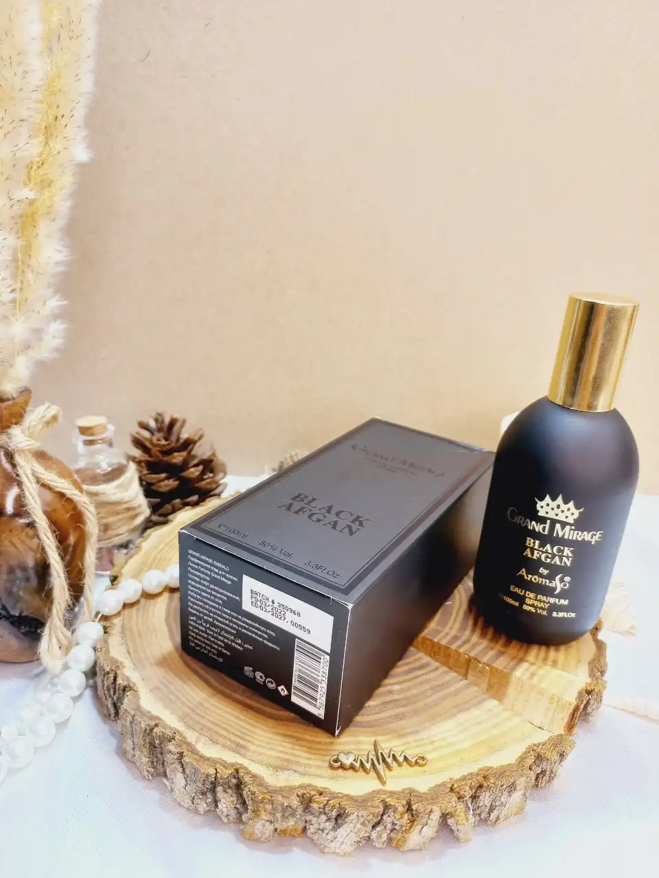 ادکلن بلک افغان آروماسک GRAND MIRAGE BLACK AFGAN AROMASQ حجم 100 میلی لیتر اورجینال اماراتی