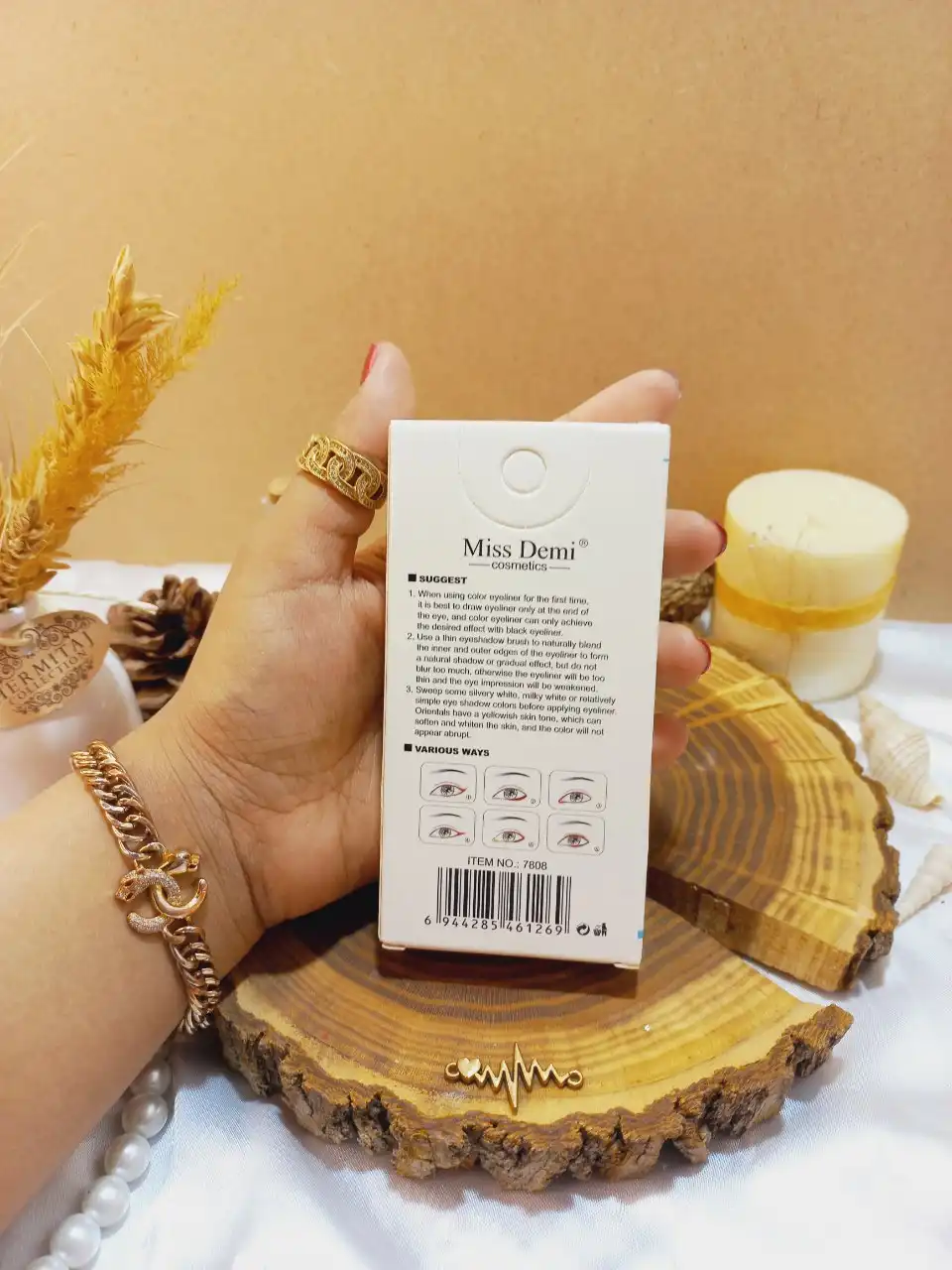 مداد رنگی دو کاره خط چشم و سایه چشم ماژیکی میس دمی Miss Demi کد 7808