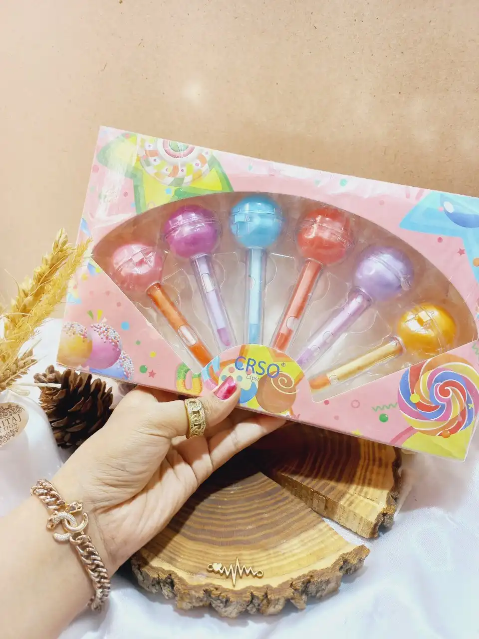 برق لب و بالم لب آبنباتی لیپ گلاس CRSO کد 8303