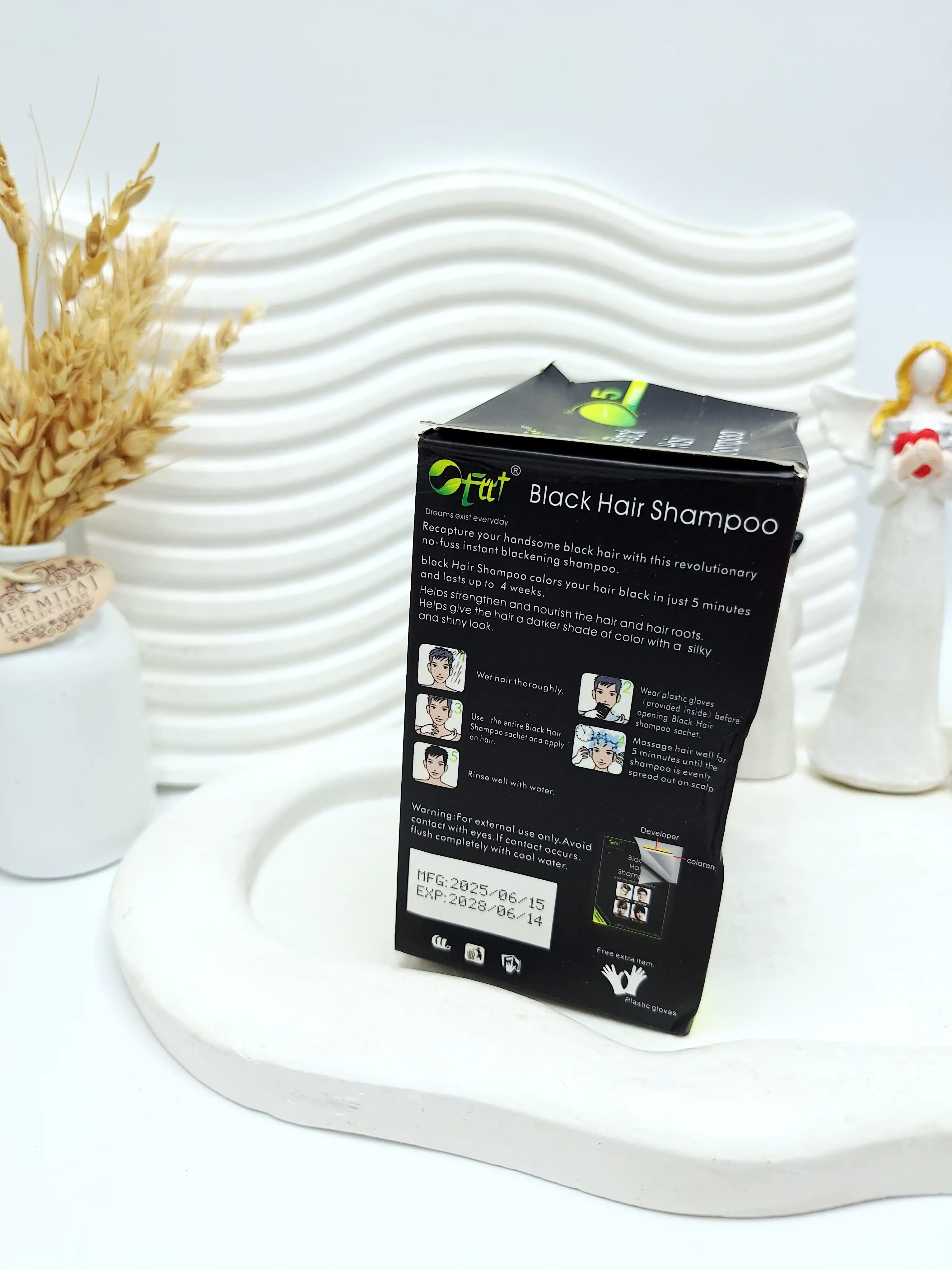 شامپو رنگ مو مشکی گیاهی کد 0900