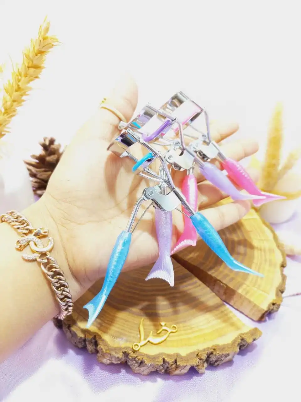 فرمژه دسته ماهی استیل رنگی مدل EYELASH CURLER