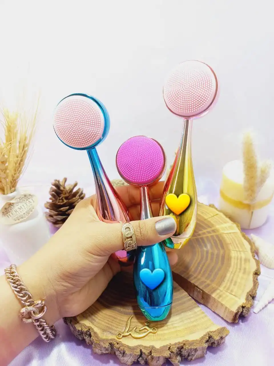 فیس براش دوسر چکشی هلوگرامی طلق دار درجه یک ته گرد