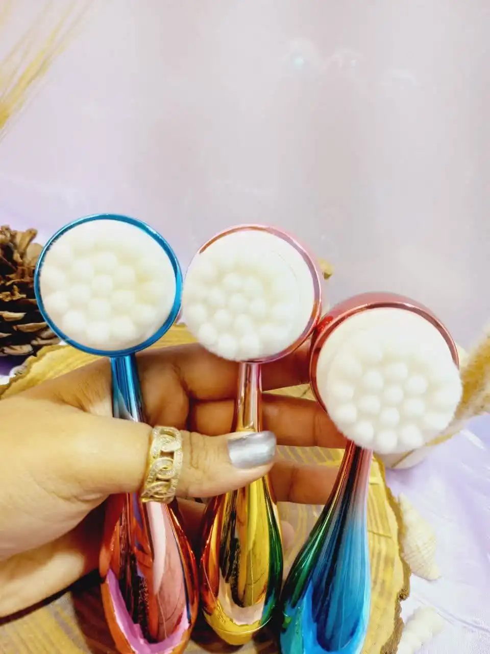 فیس براش دوسر چکشی هلوگرامی طلق دار درجه یک ته گرد