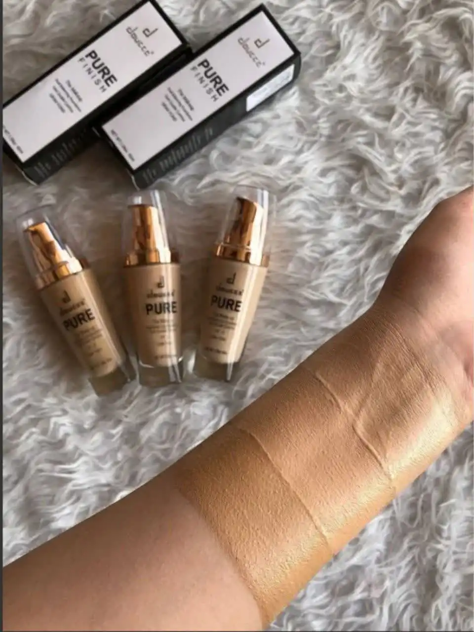 کرم پودر بادوام دوسه دراز doucce PURE FINISH پوشش دهندگی فوق العاده مخصوص گریم حاوی ویتامین A و E و ضدآفتاب SPF