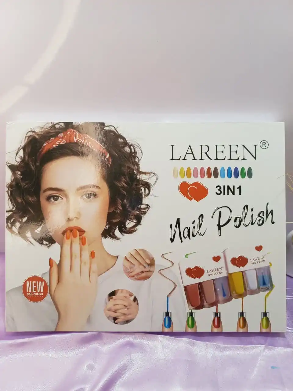 لاک سه قلو پرطرفدار کتابی نایلی پولیش لرن NAIL POLISH LAREEN کد S009 | پخش عمده