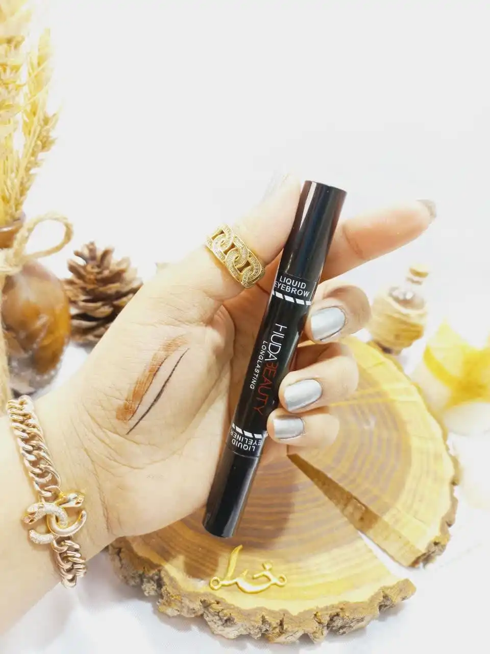 خط چشم مشکی و هاشور ابرو قهوه ای دو کاره پرطرفدار هدی بیوتی HUDABEAUTY کد HMB002