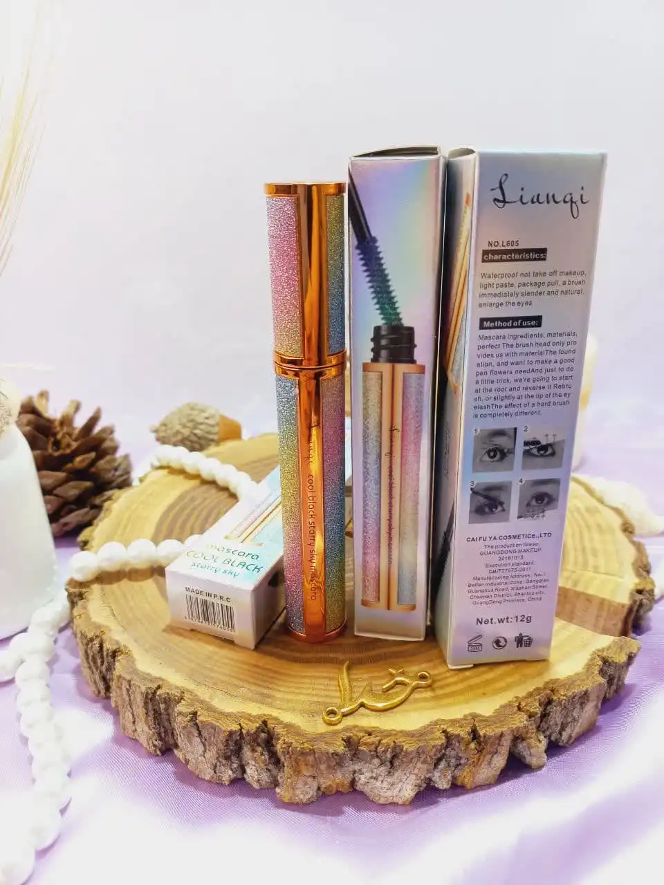 ریمل ضد آب 24 ساعته طرح گلیتری ماسکارا MASCARA کد L605