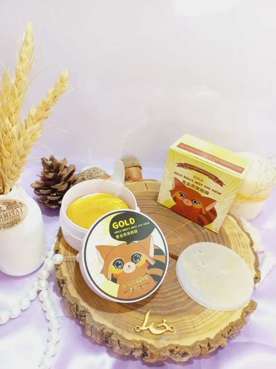 پچ زیر چشم بسته 60 عددی مدل راکون پرندگان طلایی سرسان لاو SERSANLOVE کد 70249