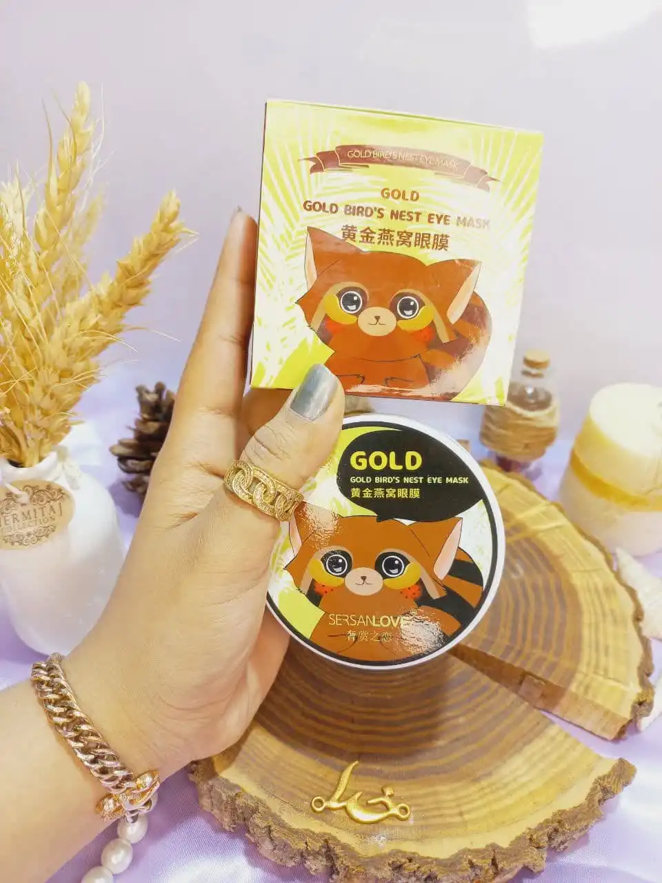 پچ زیر چشم بسته 60 عددی مدل راکون پرندگان طلایی سرسان لاو SERSANLOVE کد 70249