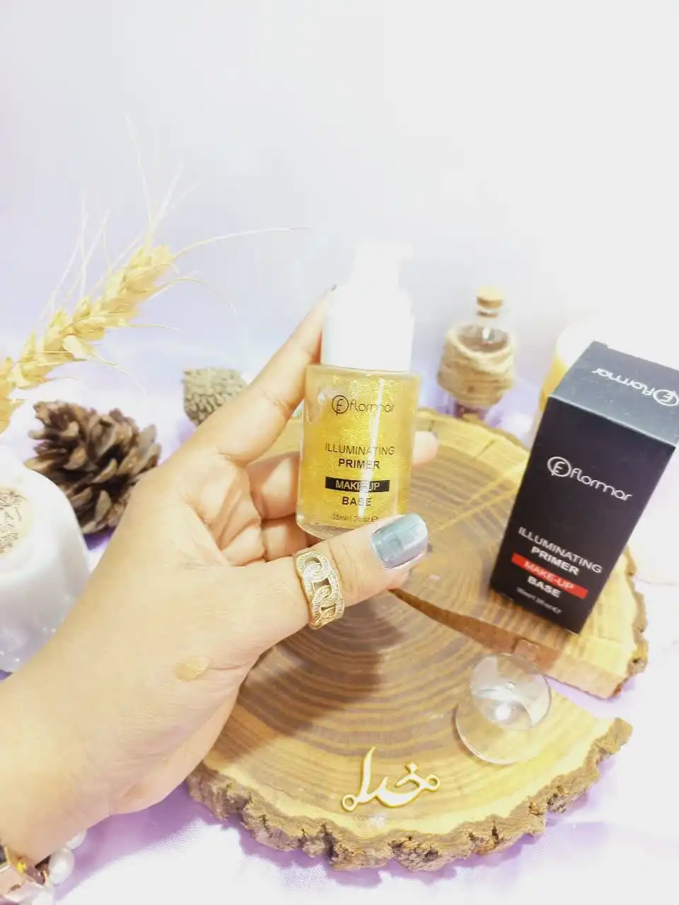 پرایمر روشن کننده پایه میکاپ شاین دار طلایی برند فلورما Flormar کد2030