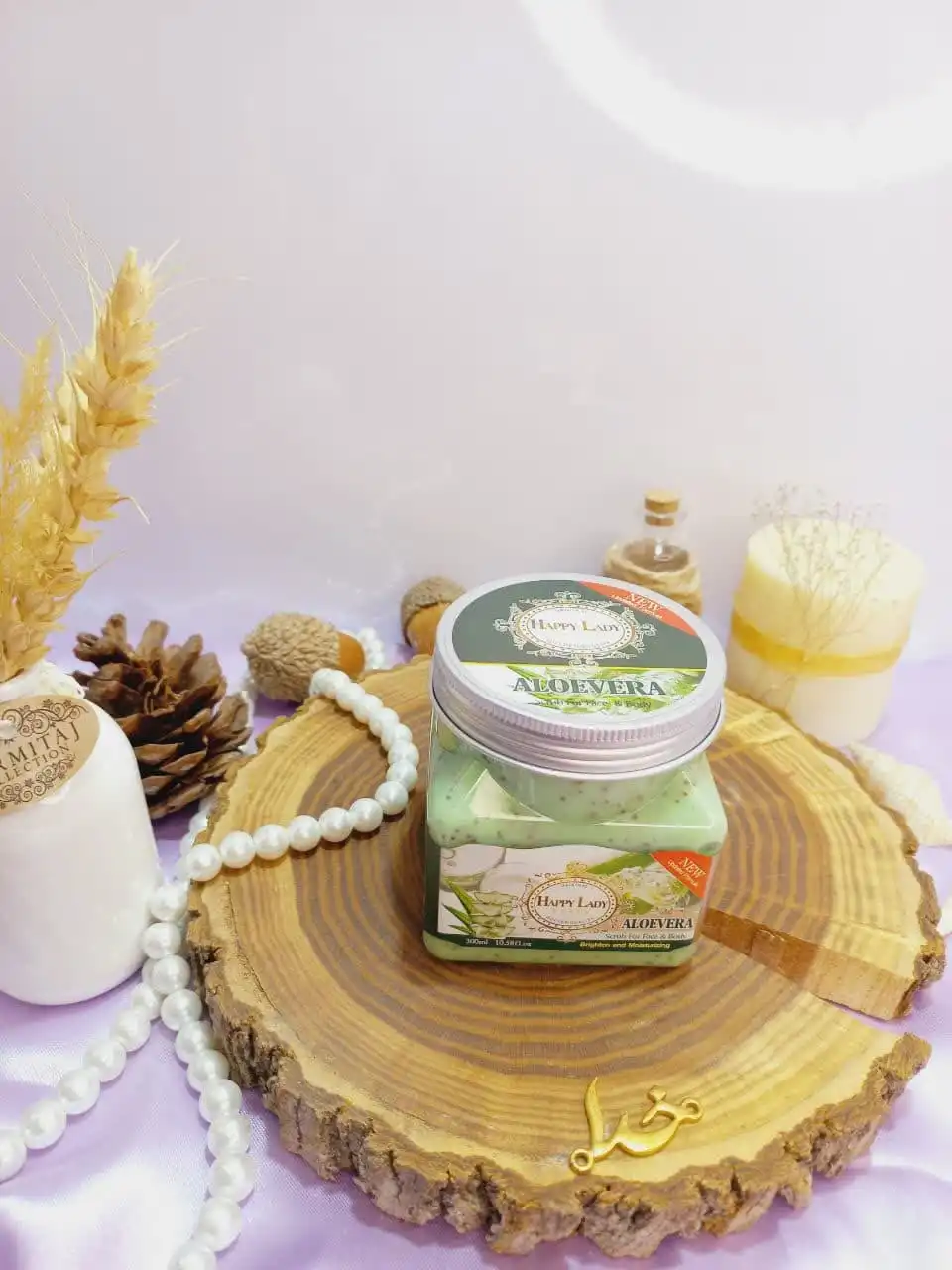 اسکراب شنی صورت و بدن آلوئه ورا هپی لیدی HAPPY LADY کد HL209